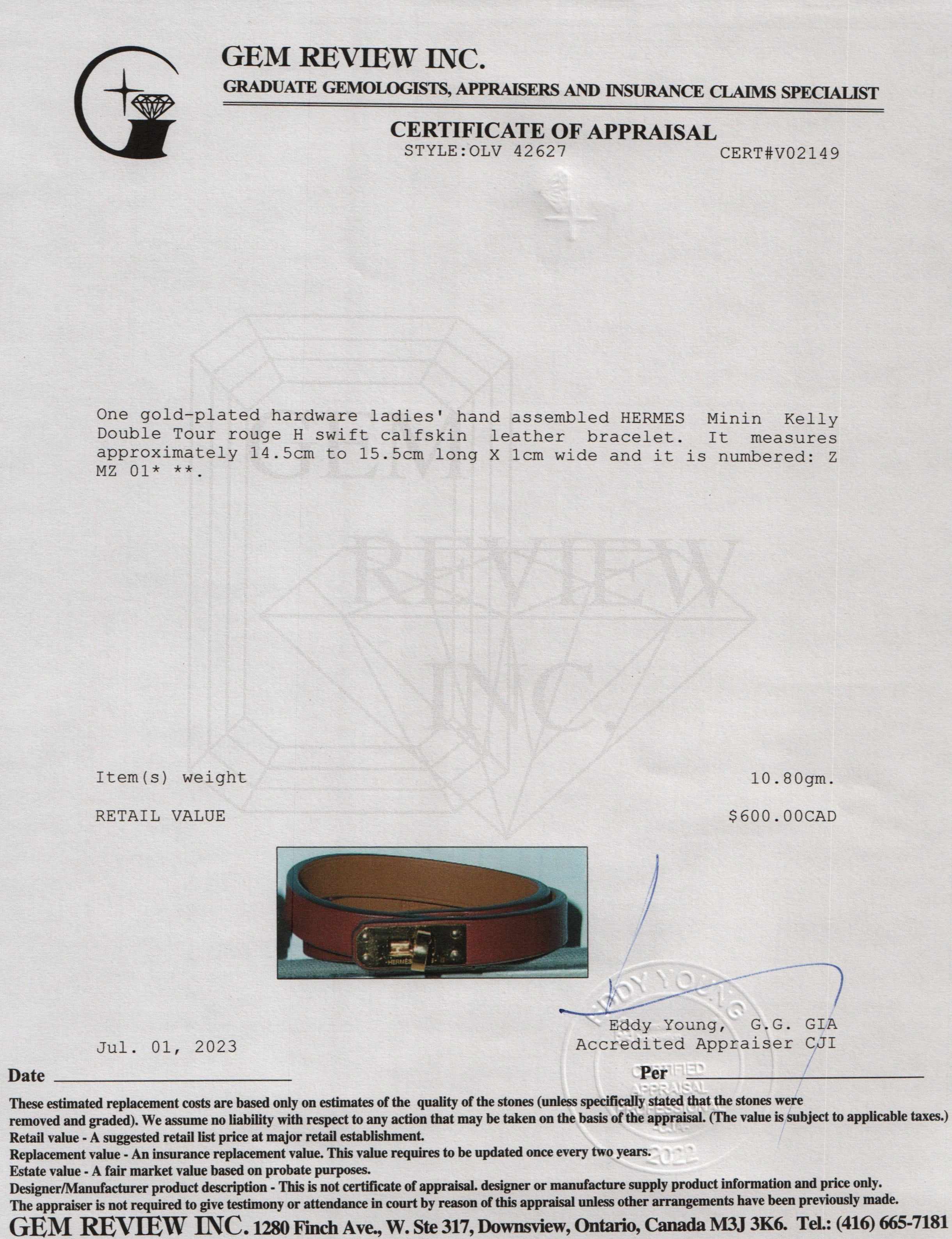 Hermes Mini Kelly Double Tour Bracelet