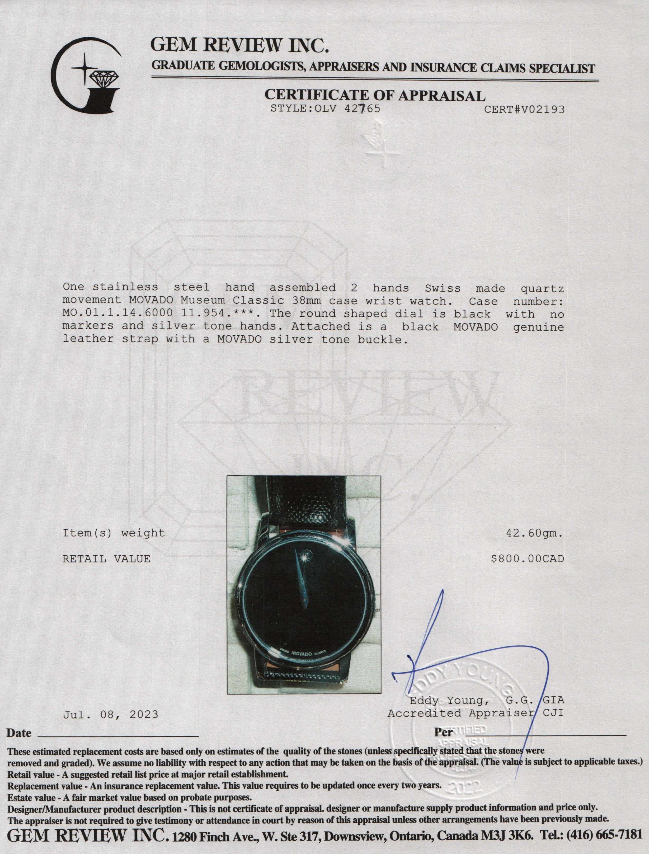 Movado Museum Classic 38 MM Watch