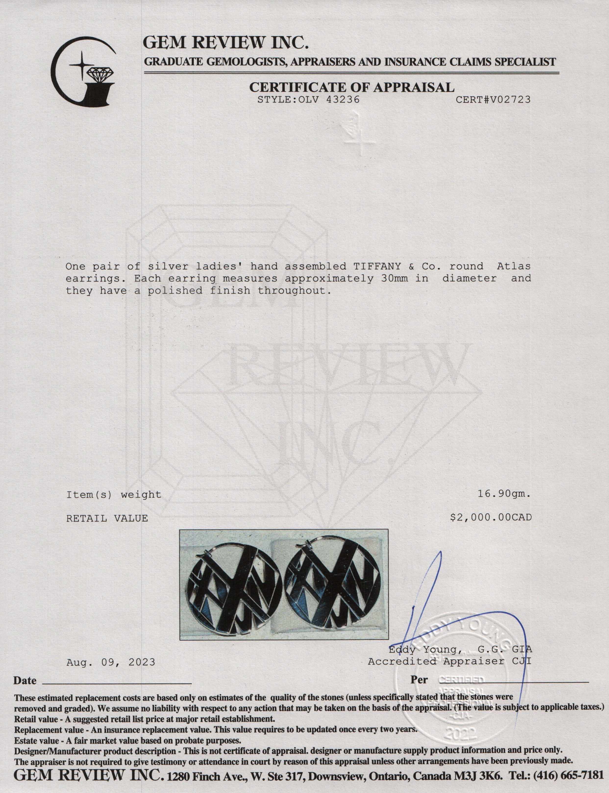 Tiffany & Co. Atlas Round Earrings