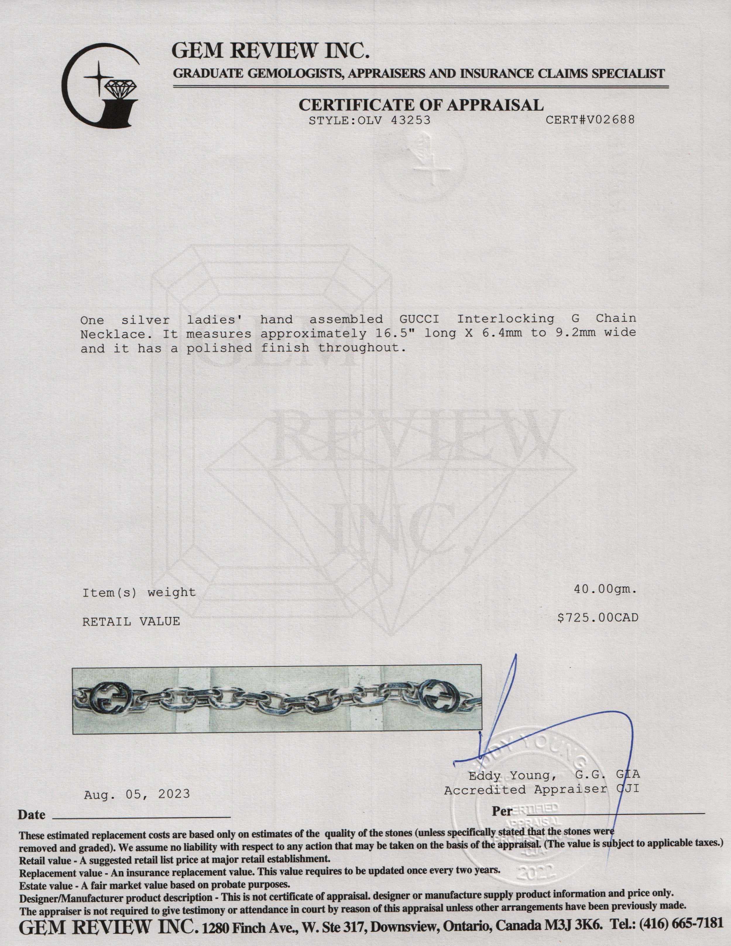 Gucci Interlocking G Chain Necklace