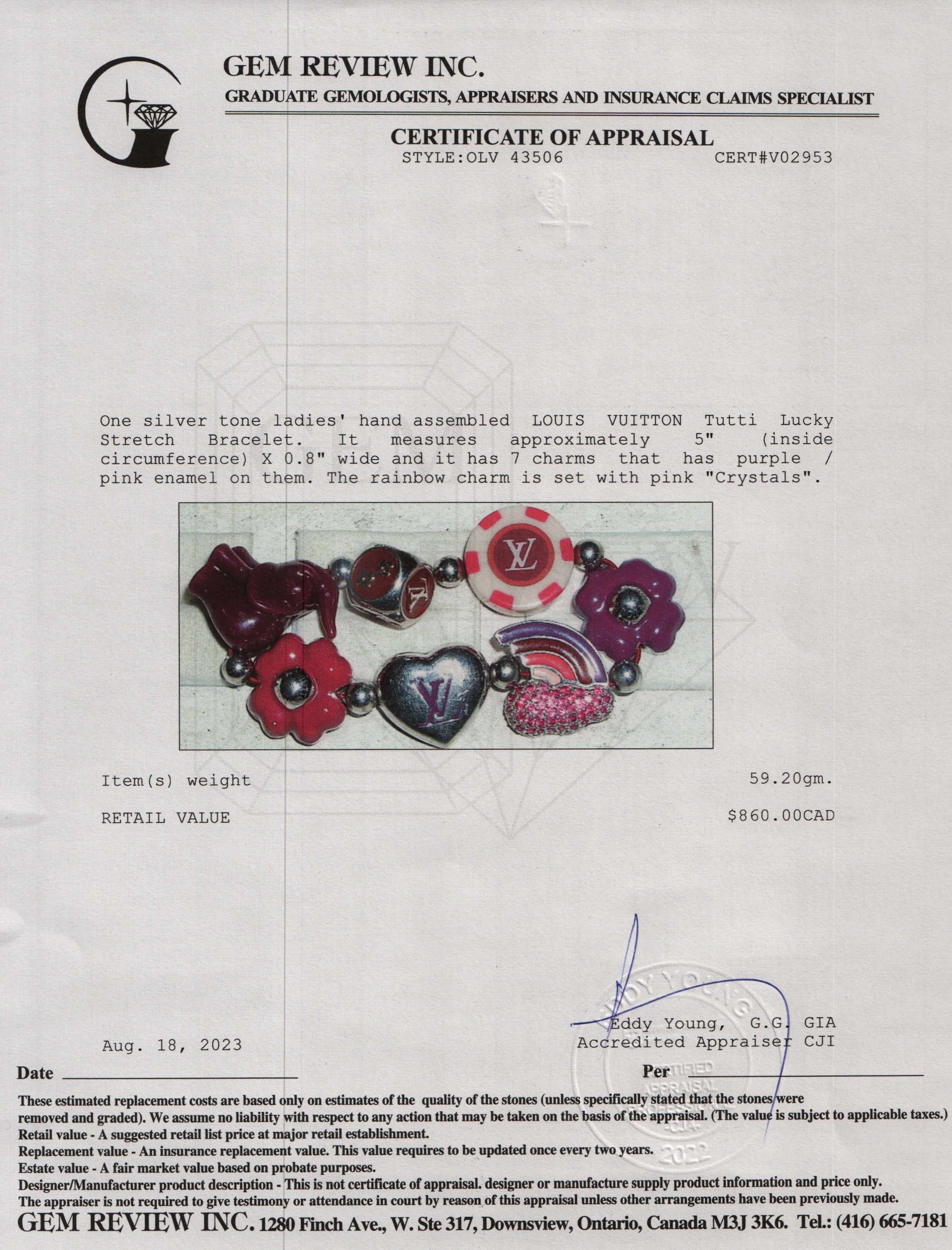 Louis Vuitton Tutti Lucky Stretch Bracelet w/ Box