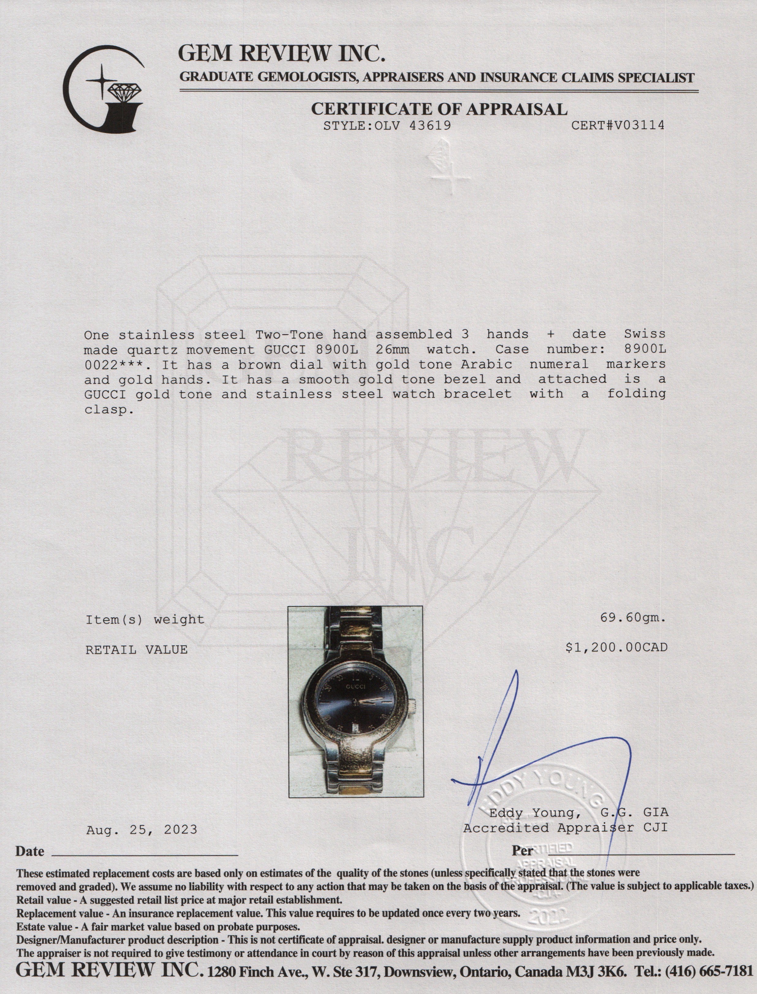 Gucci Two-Tone 8900 Series 26 MM Watch