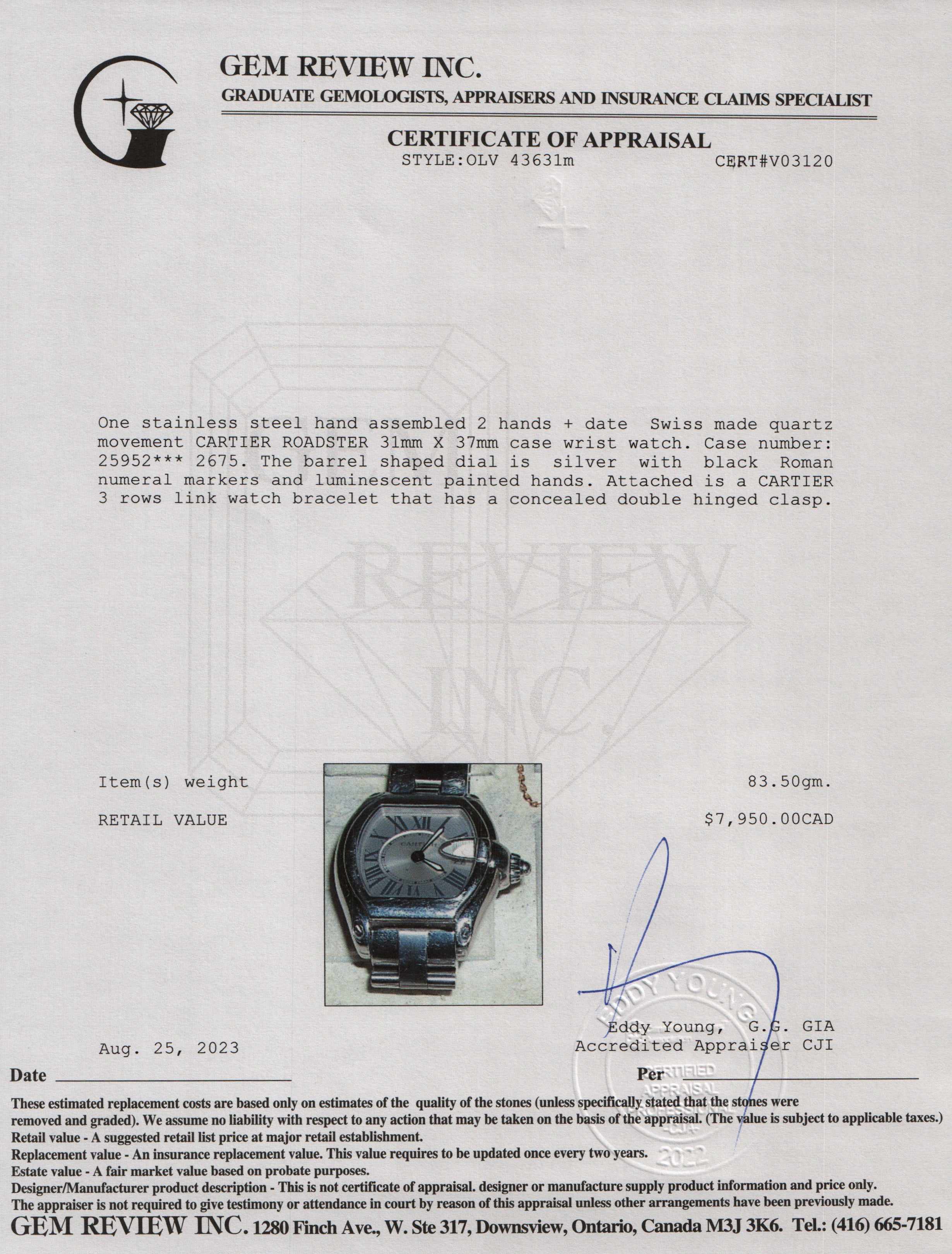 Cartier Roadster Watch