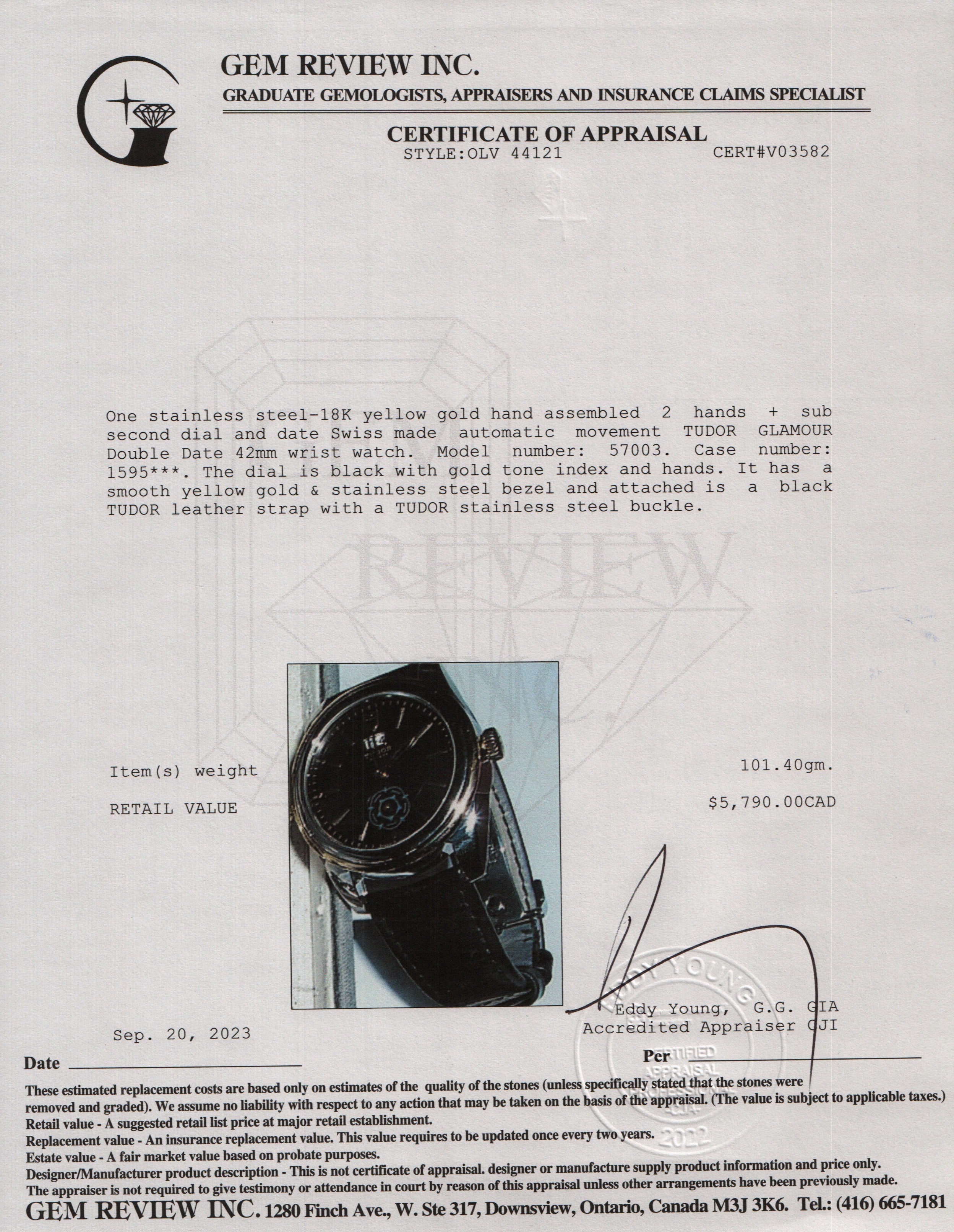 Tudor Stainless Steel & 18k Yellow Gold Glamour Double Date 42 MM Automatic Watch