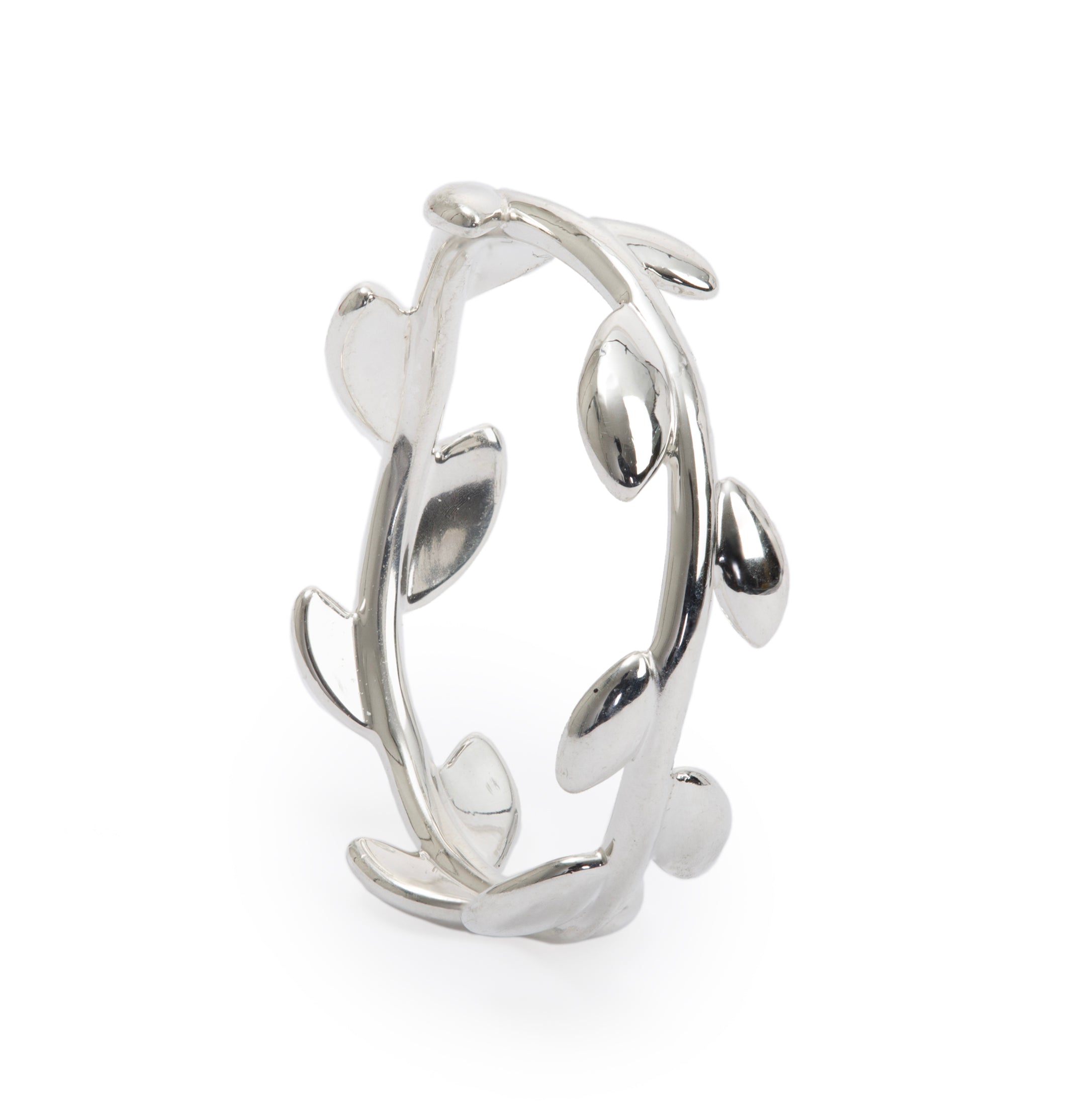 Tiffany & Co. Paloma Picasso Sterling Silver Narrow Olive Leaf Band Ring, Size 6.25
