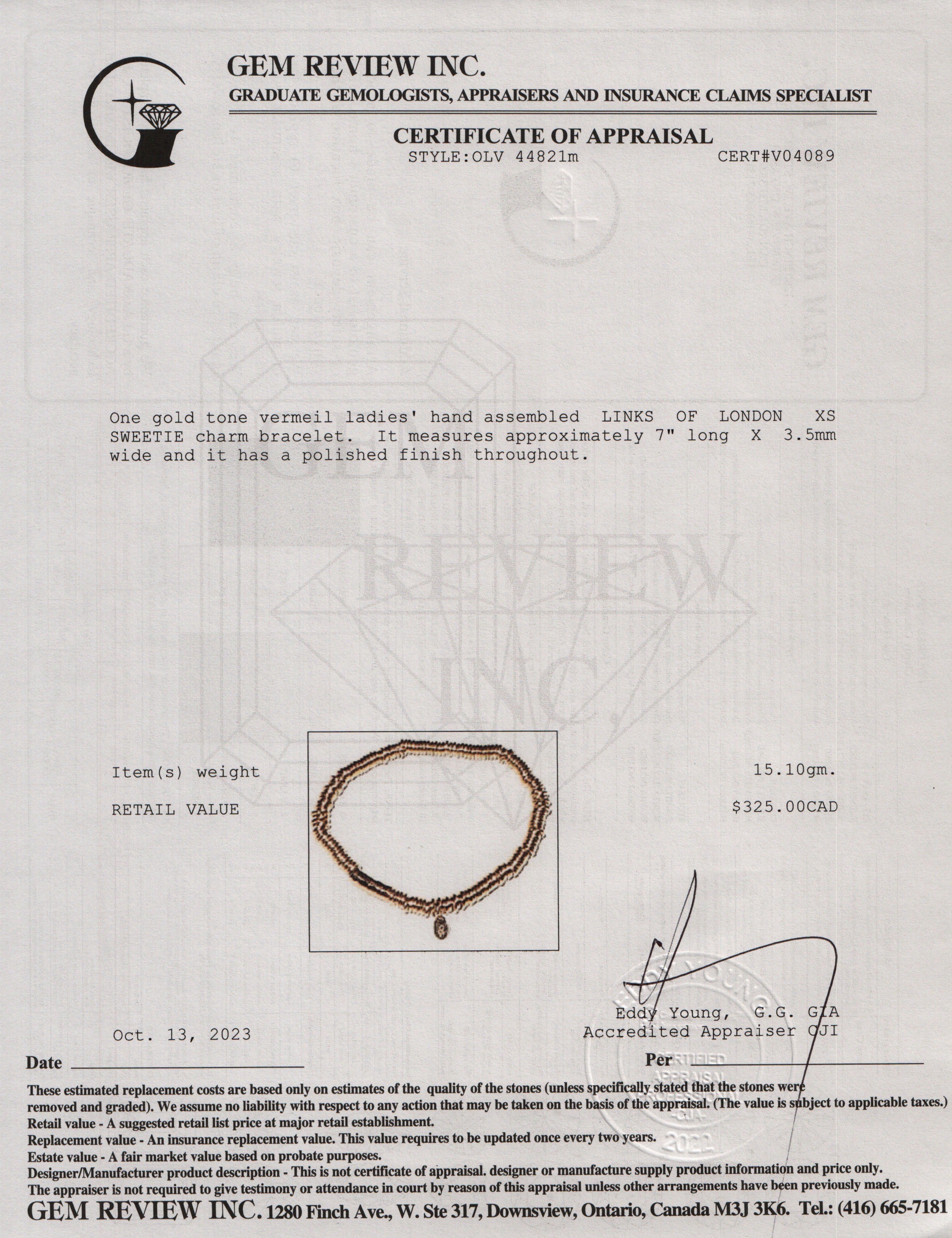 Links of London Gold-Plated Vermeil Sweetie XS Bracelet