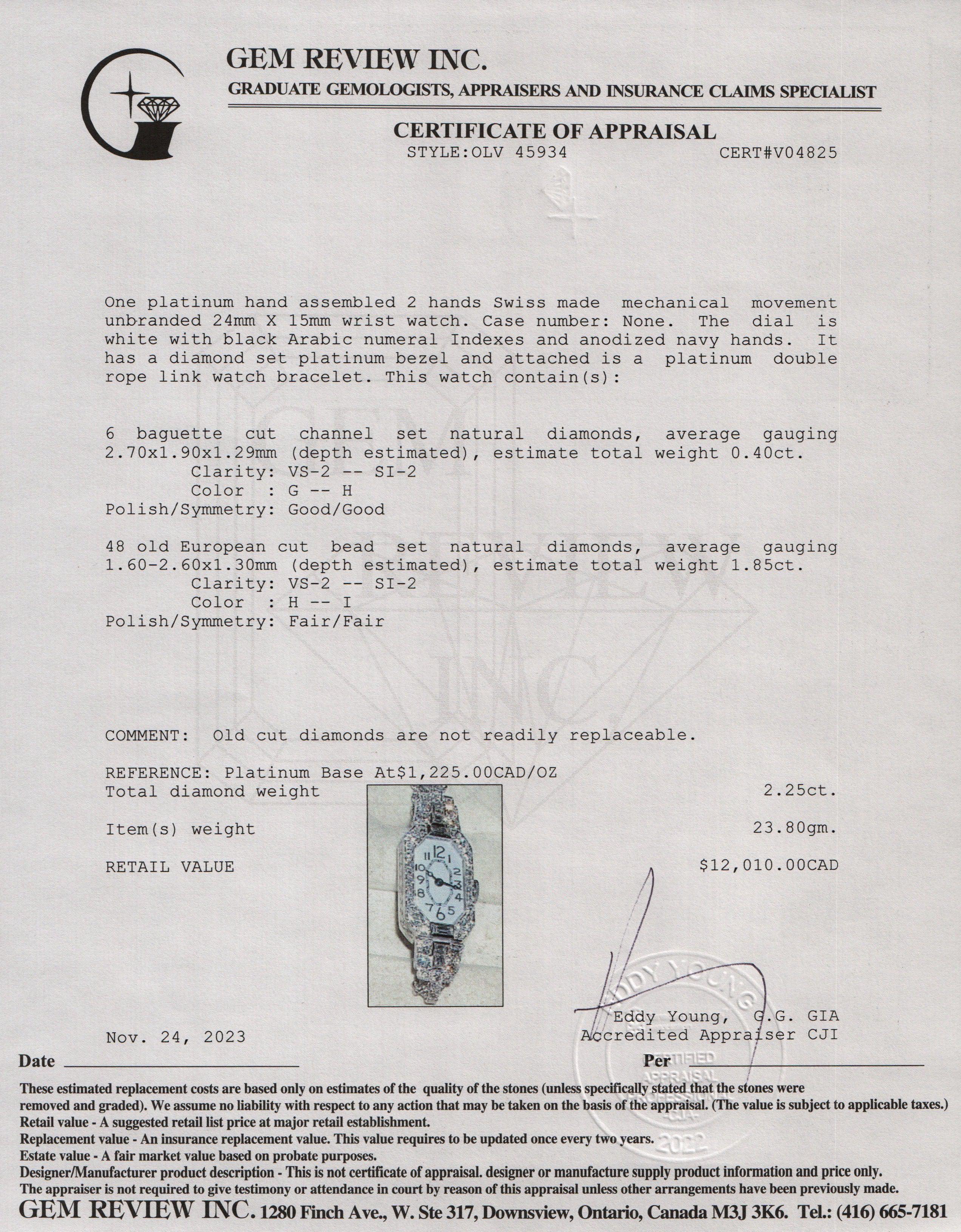 Antique Platinum & Diamond Watch