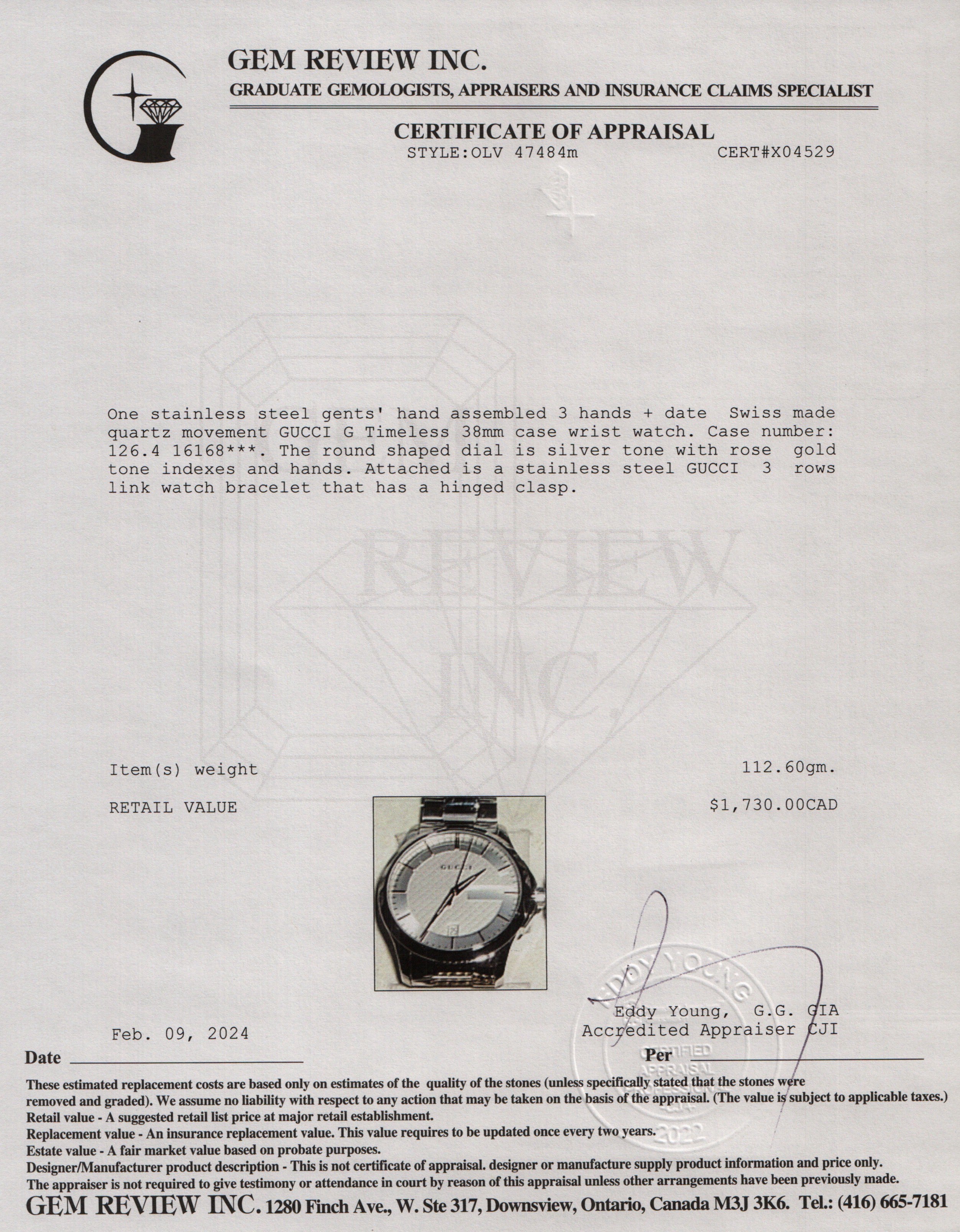 Gucci Stainless Steel G-Timeless 38 MM Watch