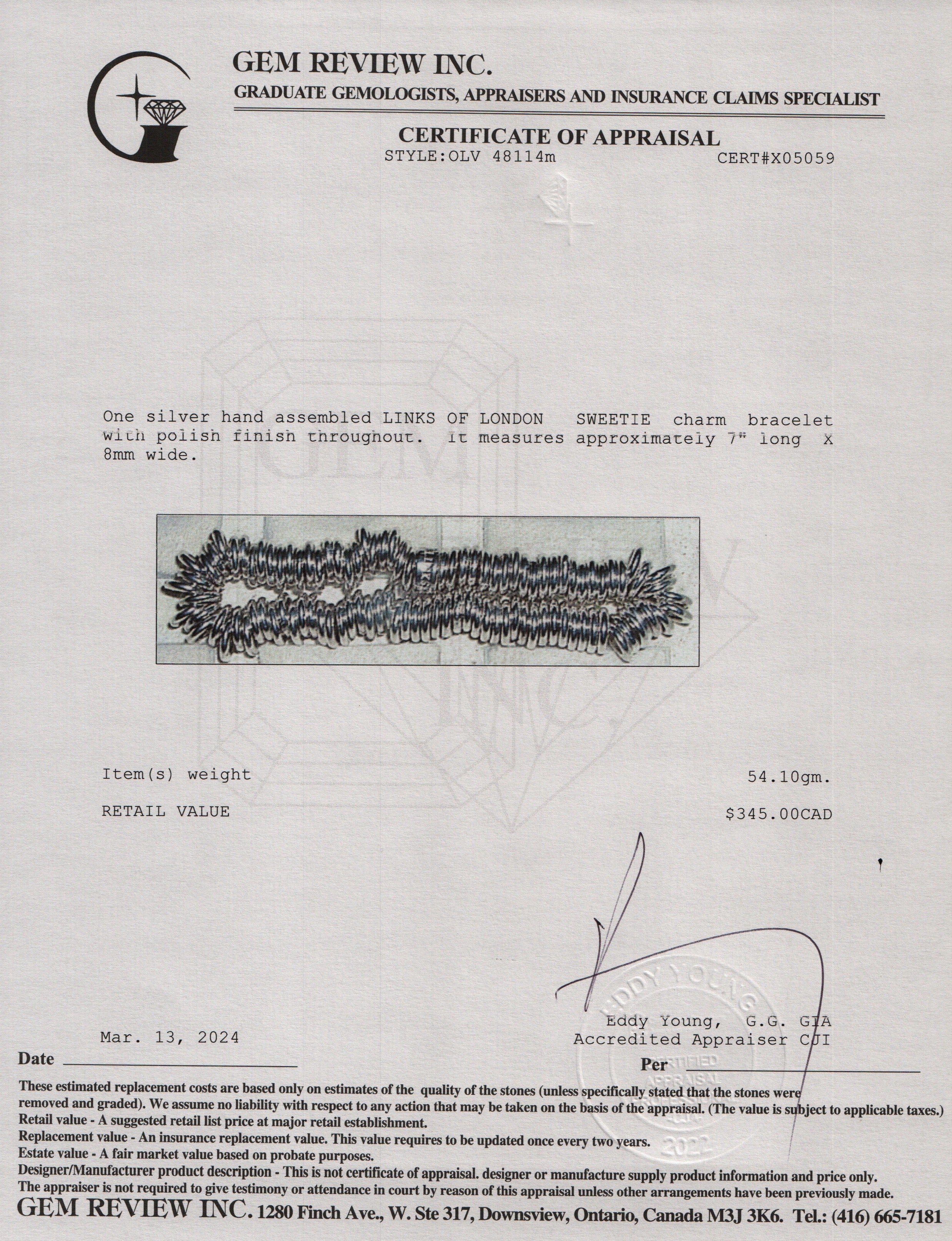 Links of London Sterling Silver Sweetie Charm Bracelet