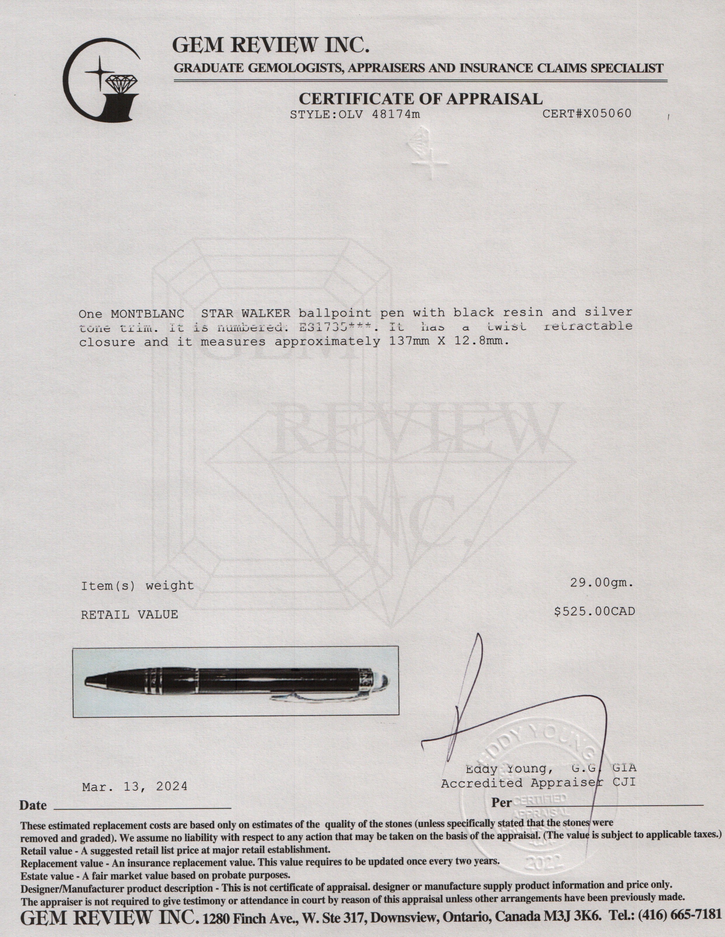 Montblanc Starwalker Ballpoint Pen w/ Box