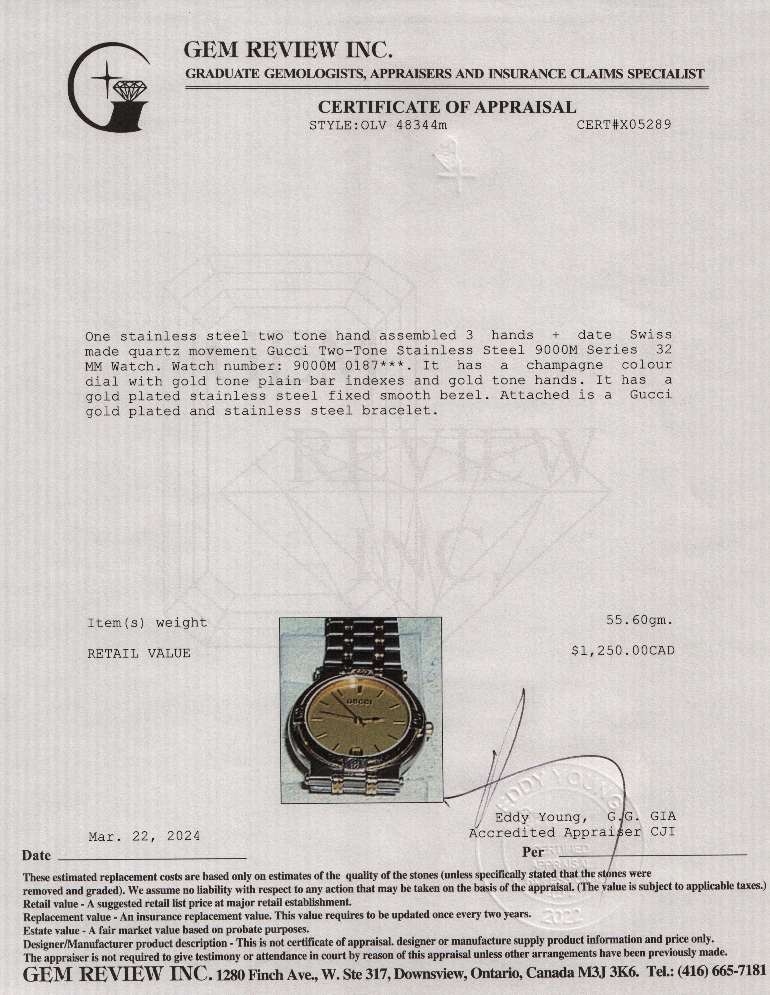 Gucci Two-Tone Stainless Steel 9000M Series 32 MM Watch