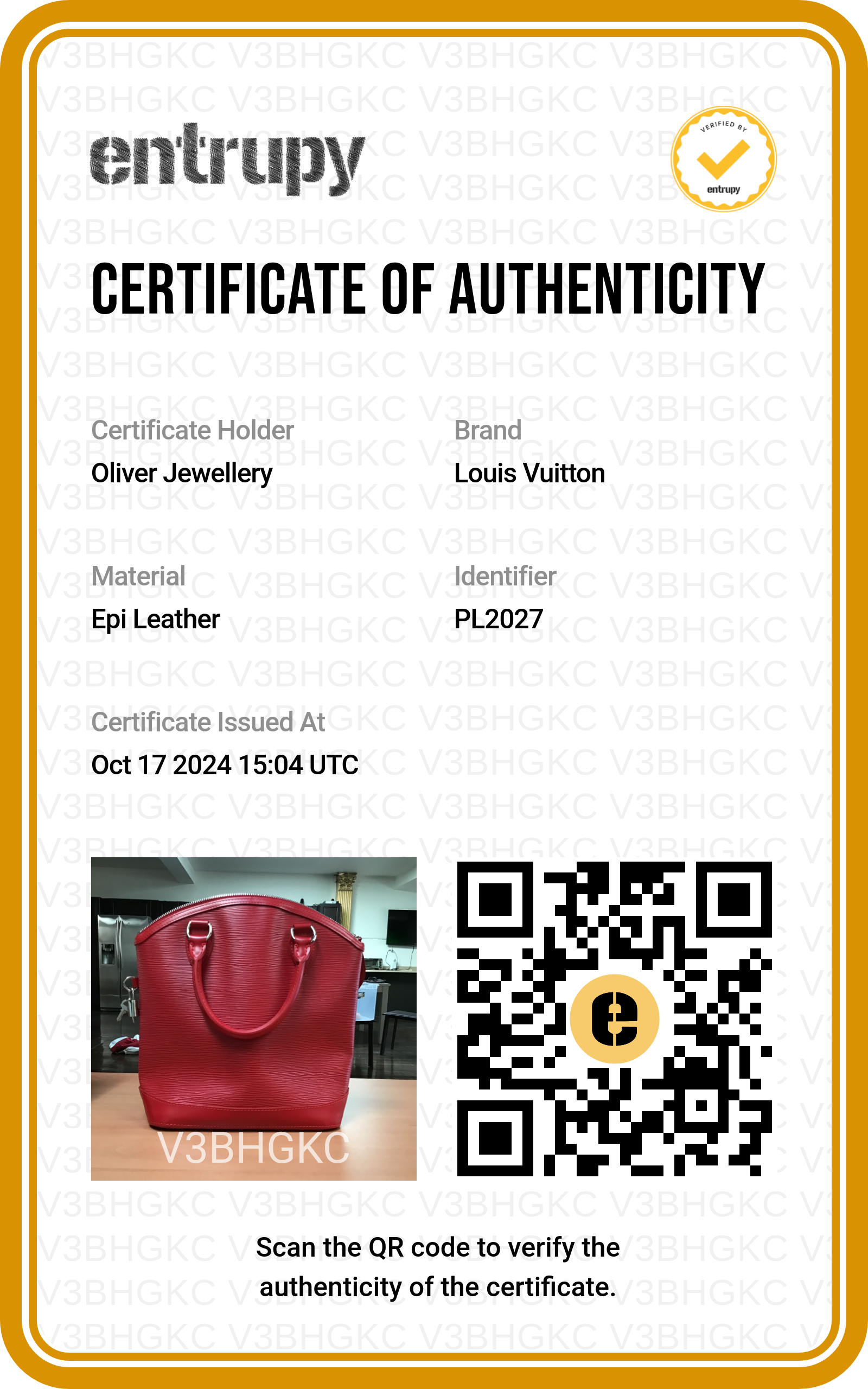 Louis Vuitton Red Epi Leather Lockit Vertical