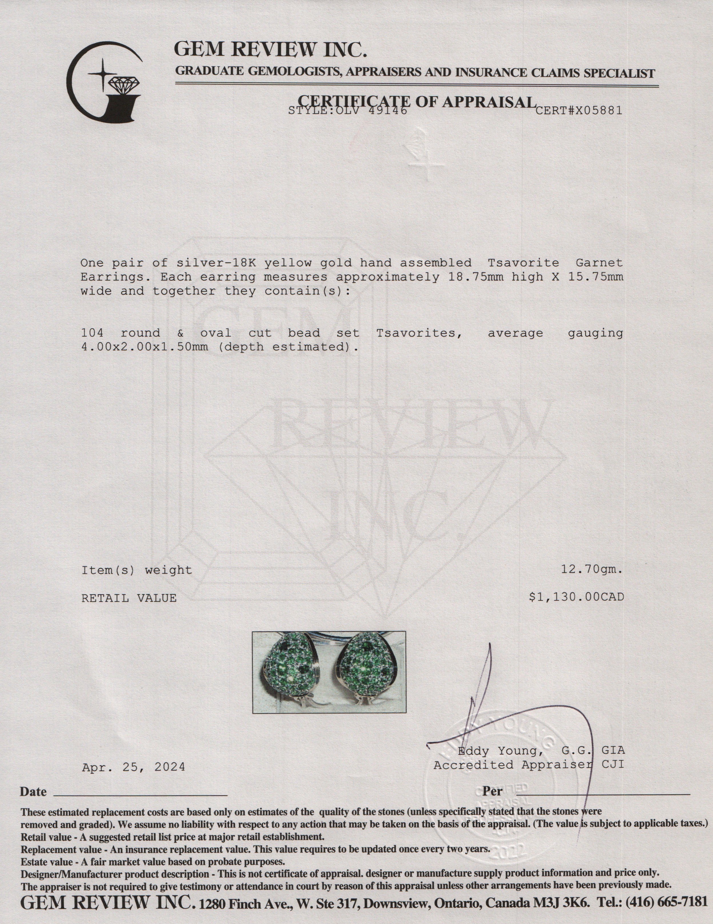 John Hardy Sterling Silver & 18k Yellow Gold Tsavorite Garnet Earrings