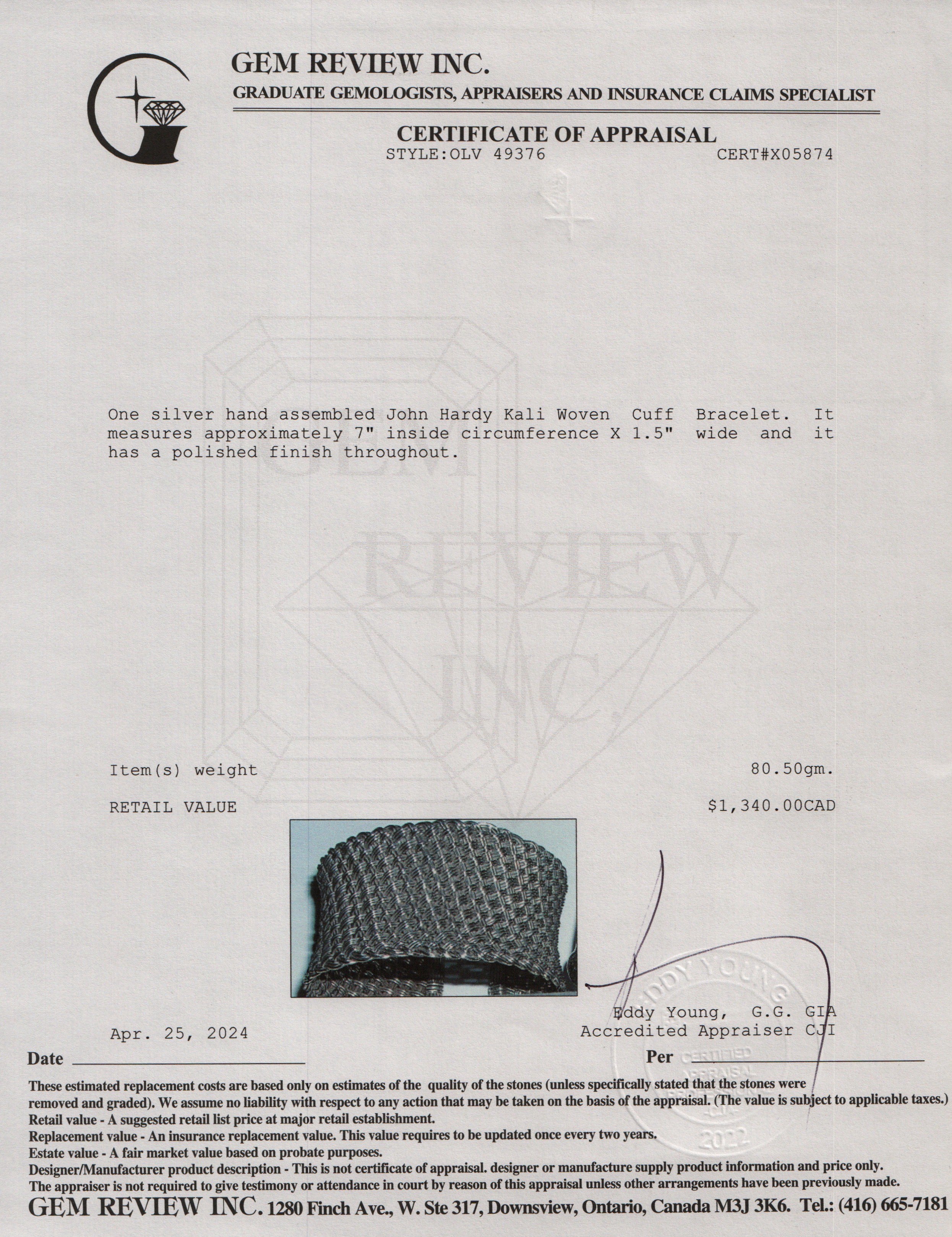 John Hardy Sterling Silver Kali Woven Cuff Bracelet