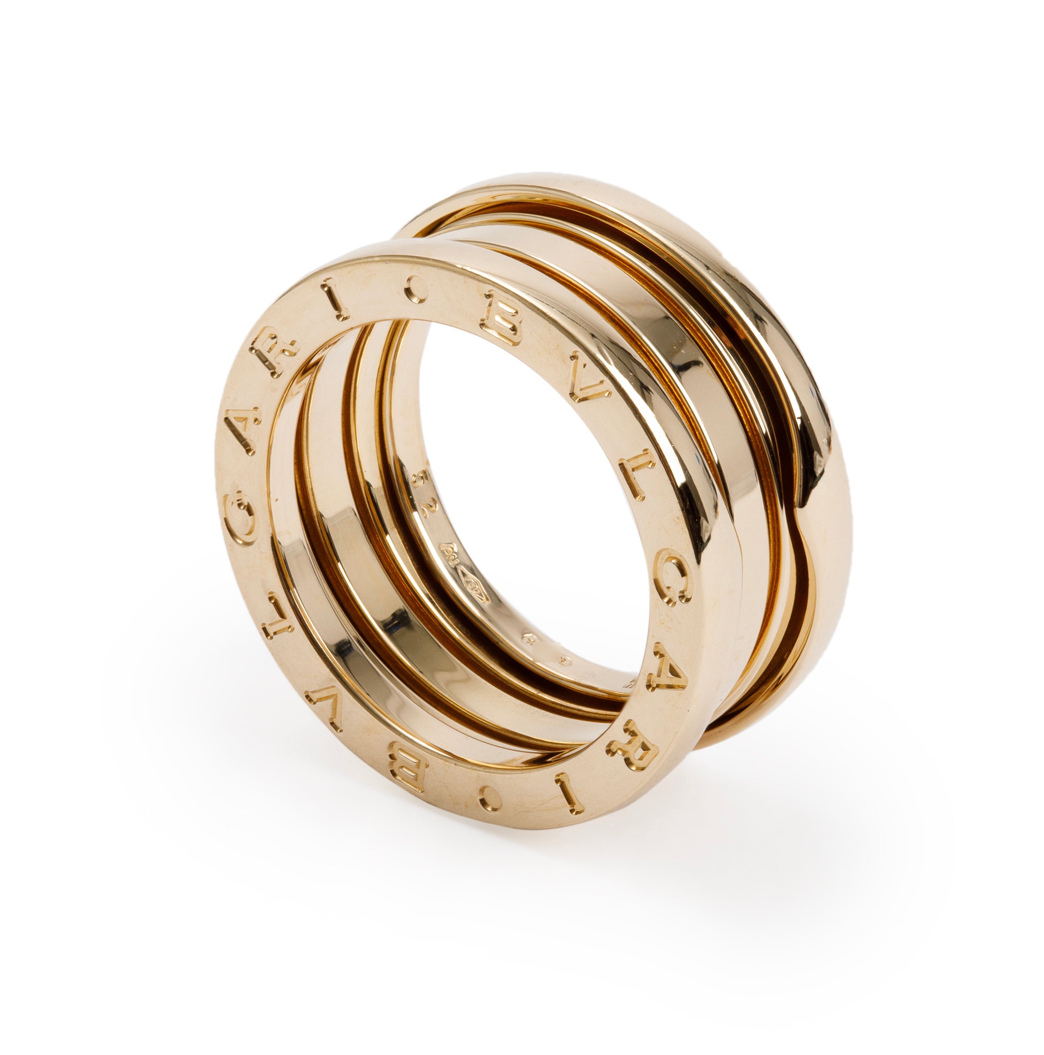 BVLGARI 18k Yellow Gold B.Zero1 3-Band Ring, Size 52 6