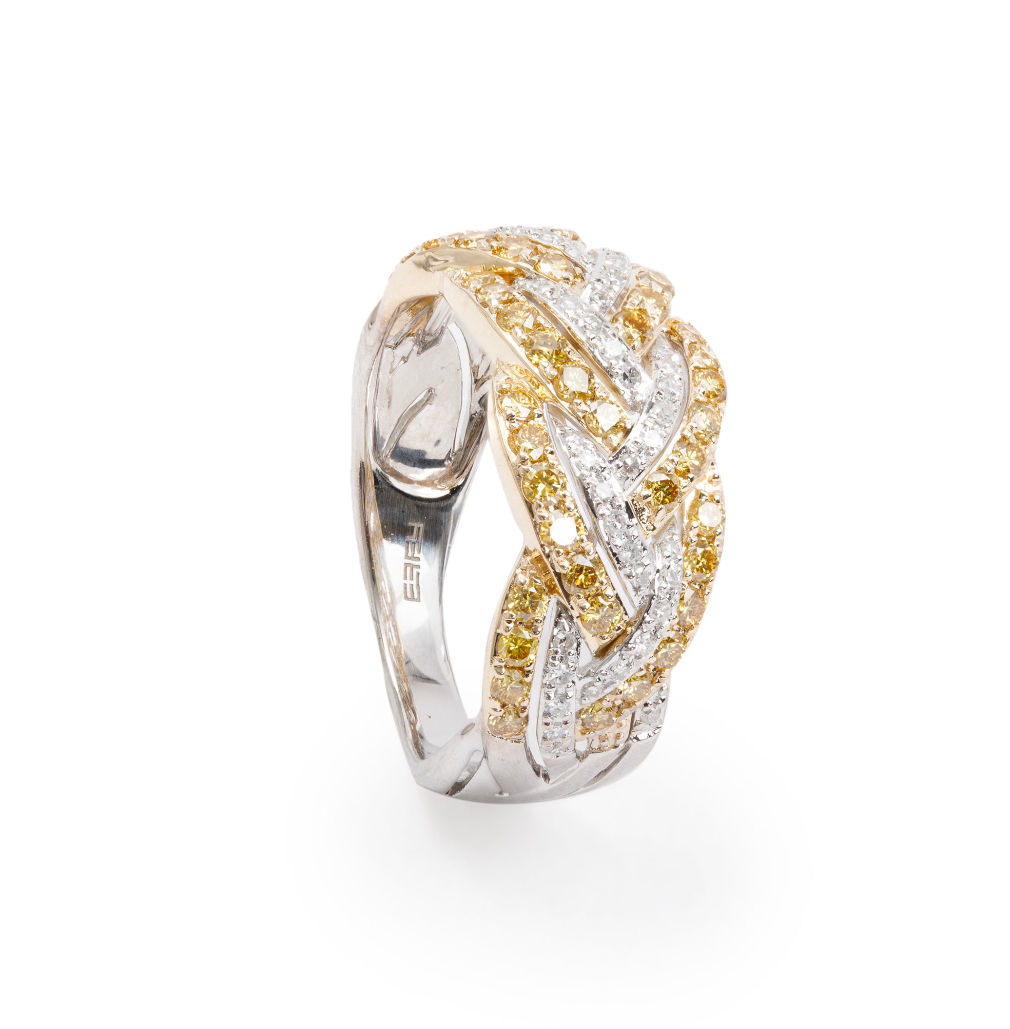 Effy 14k Yellow and White Gold Diamond Ring, Size 7