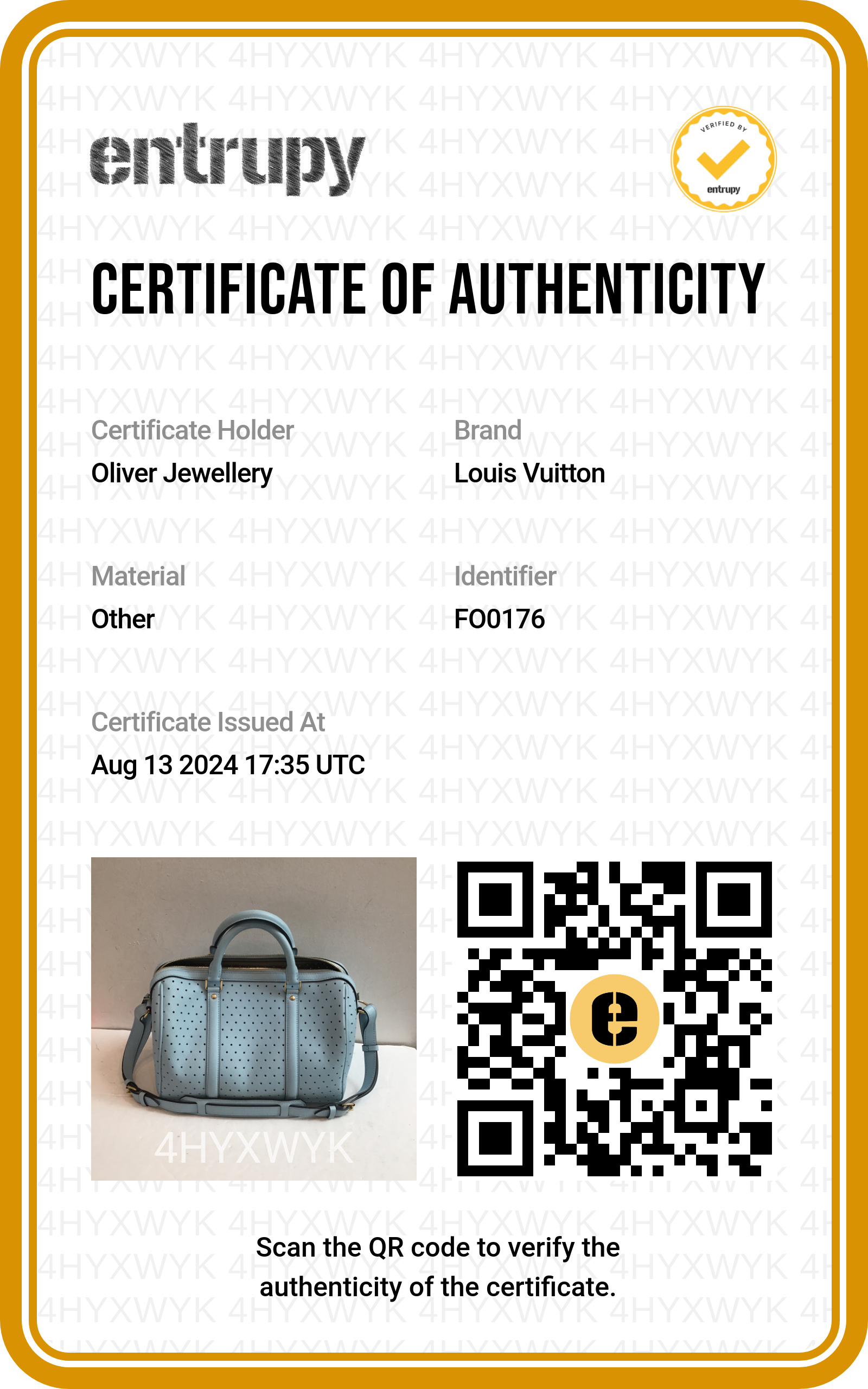 Louis Vuitton Blue Perforated Leather Sofia Coppola SC Bag PM