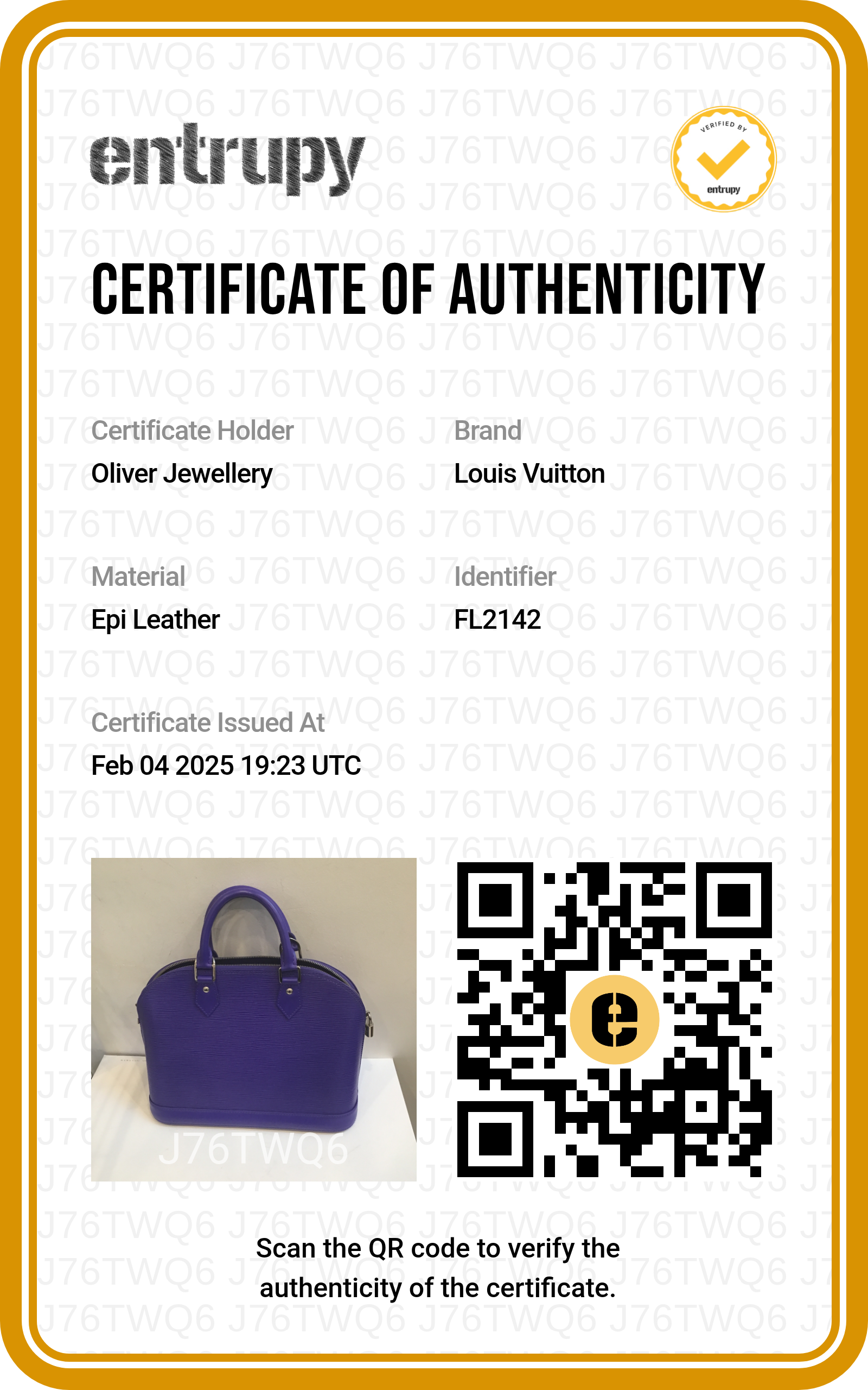 Louis Vuitton Purple Epi Leather Alma PM