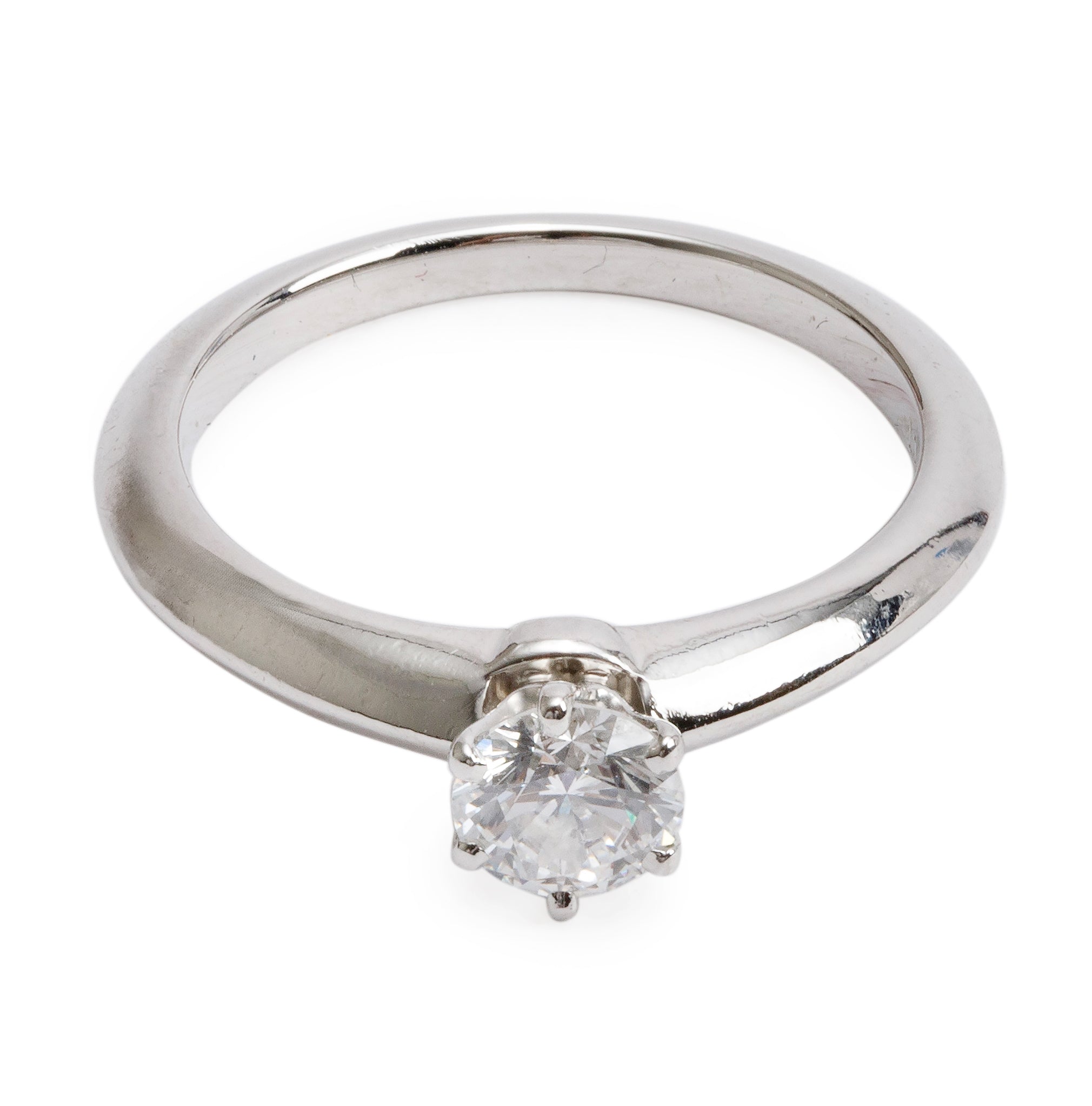 Tiffany & Co. Platinum 0.45 ct. Diamond Solitaire Engagement Ring, Size 5.25 w/ Box & Certificate