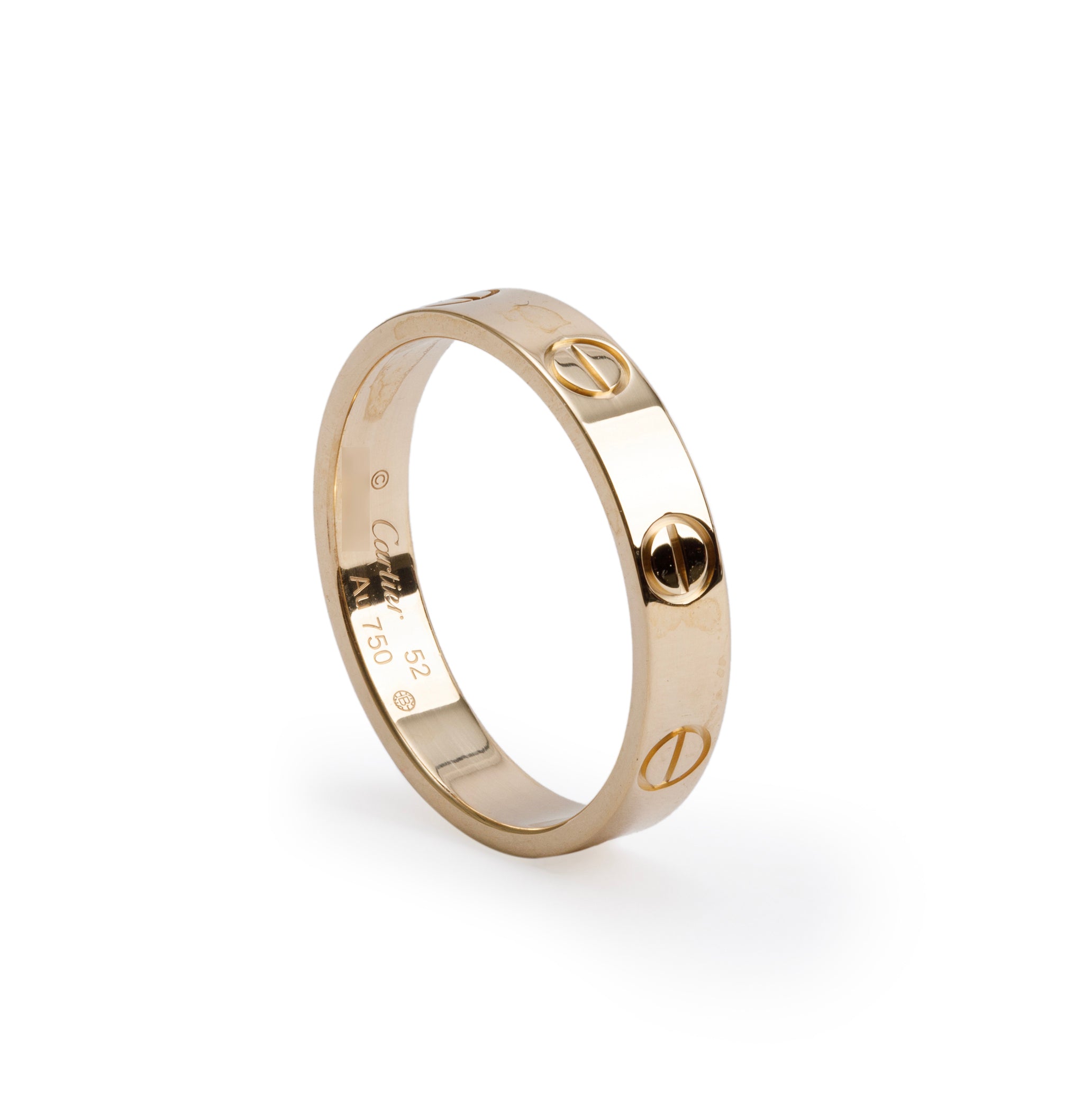 Cartier 2021 18k Yellow Gold 3.6 mm Love Wedding Band Ring, Size 52 6 w/ Box & Certificate