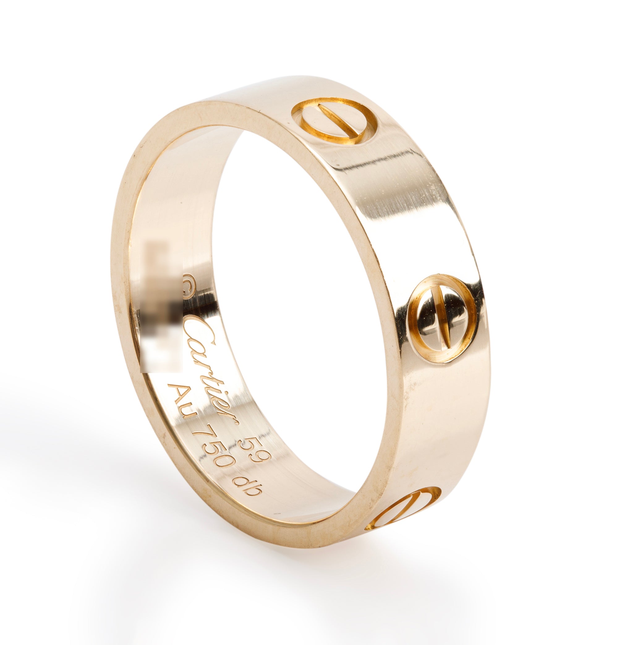 Cartier 18k Yellow Gold 5.5 MM Love Ring, Size 59 8.75 w/ Box