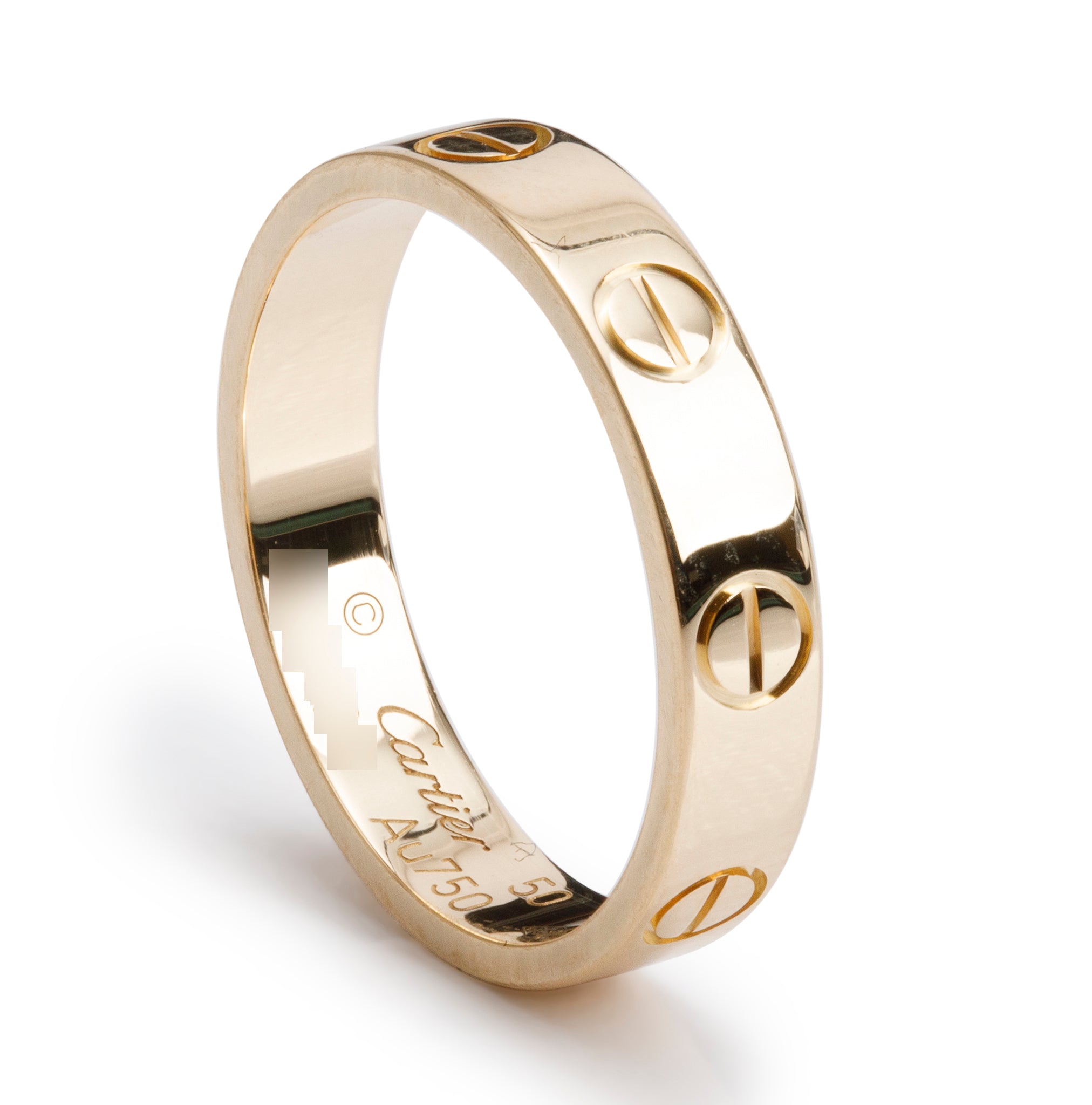 Cartier 18k Yellow Gold 3.6 mm Love Wedding Band Ring, Size 50 5.25