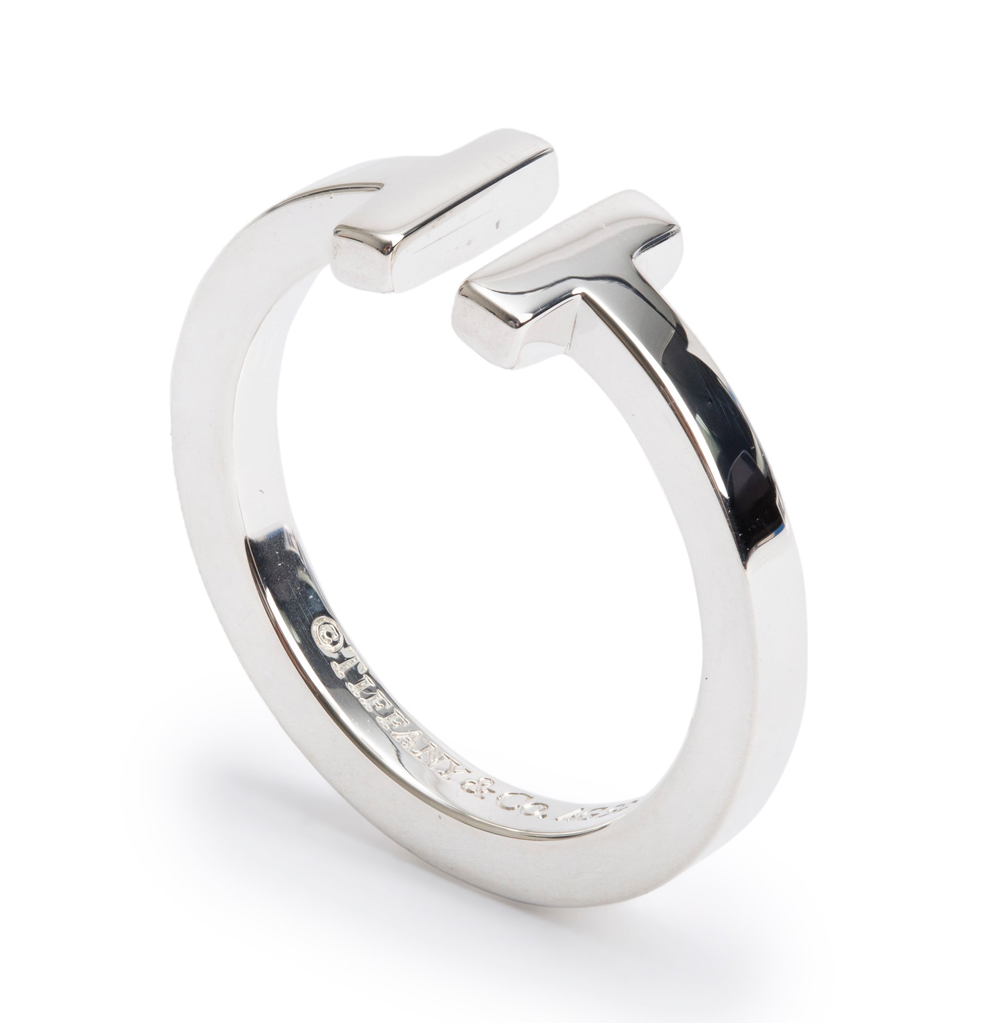 Tiffany & Co. Sterling Silver T Square Ring, Size 7.5