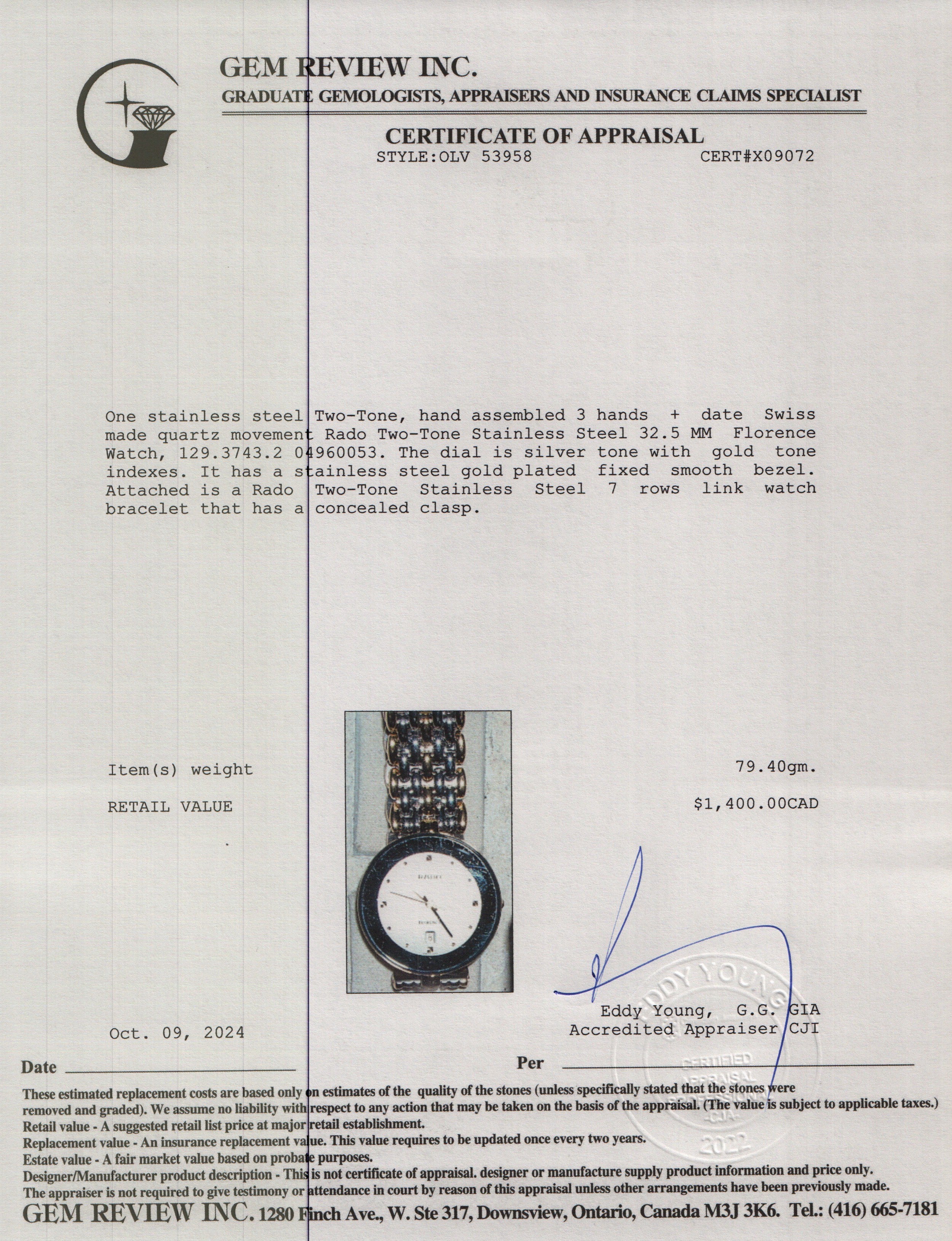 Rado Two-Tone Stainless Steel 32.5 MM Florence Watch