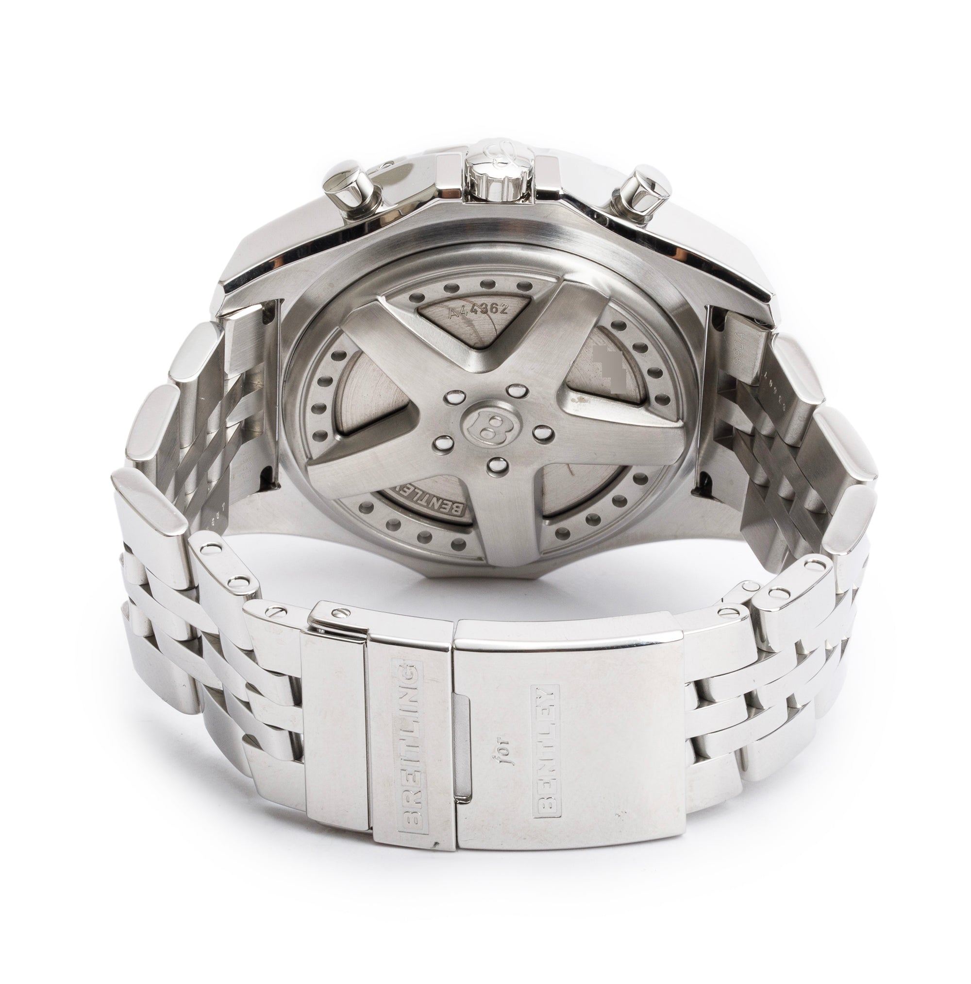 Breitling Stainless Steel Bentley 6.75 49 MM Automatic Chronograph Blue Dial Watch A44362 w/ Box & Papers