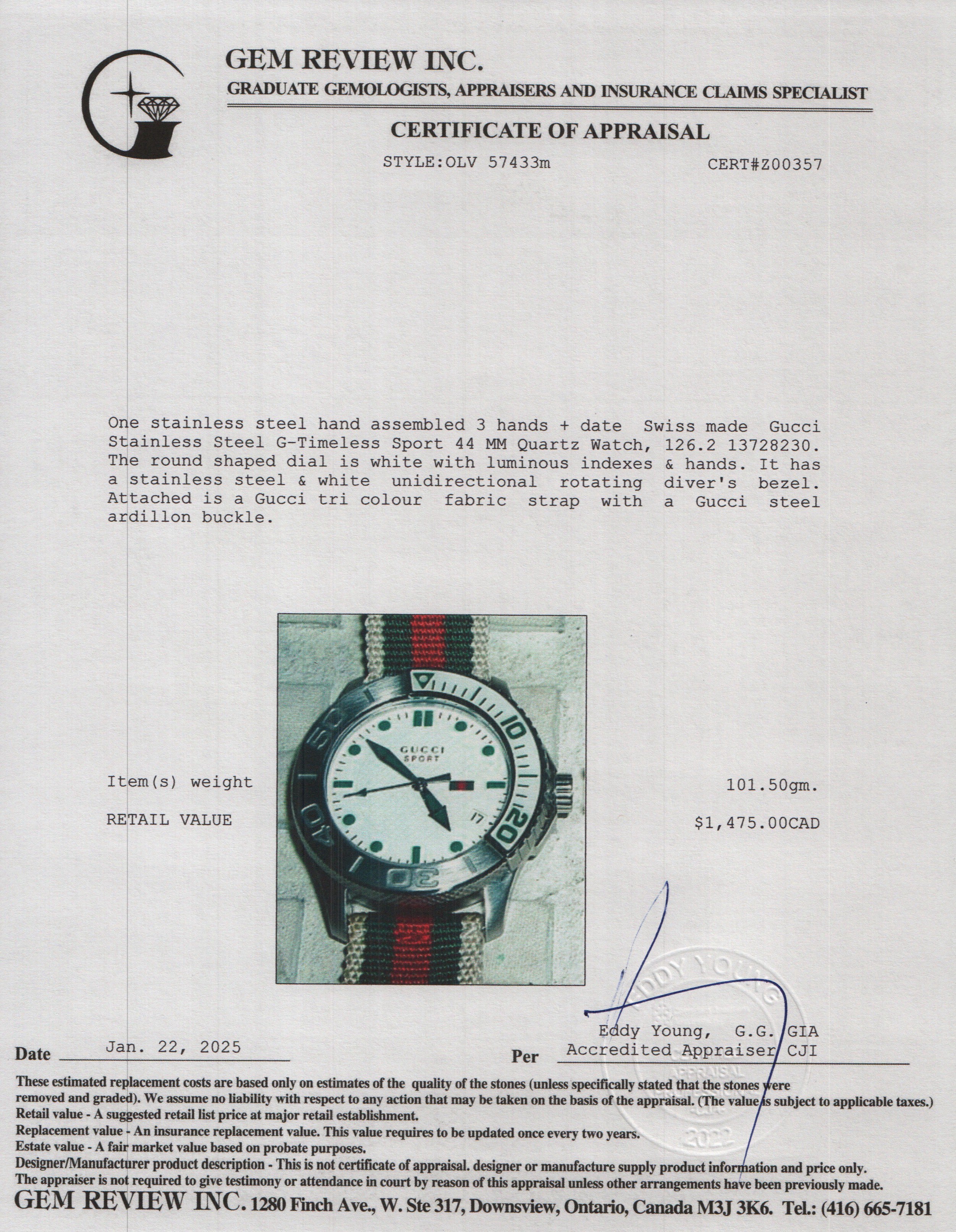 Gucci Stainless Steel G-Timeless Sport 44 MM Quartz Watch