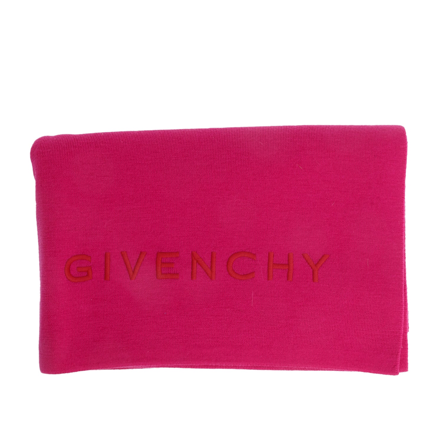 Givenchy Pink Wool 4G Embroidered Scarf