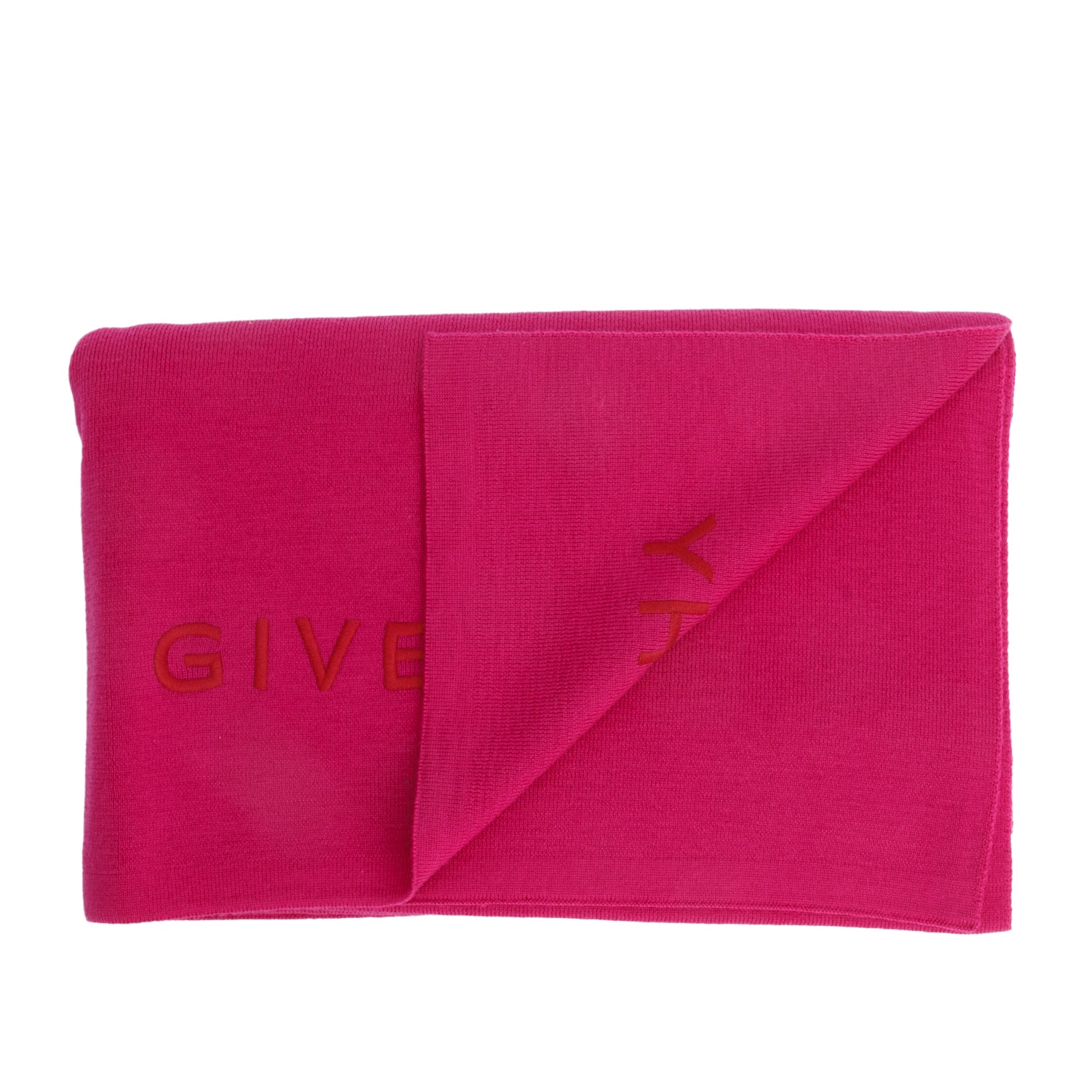 Givenchy Pink Wool 4G Embroidered Scarf