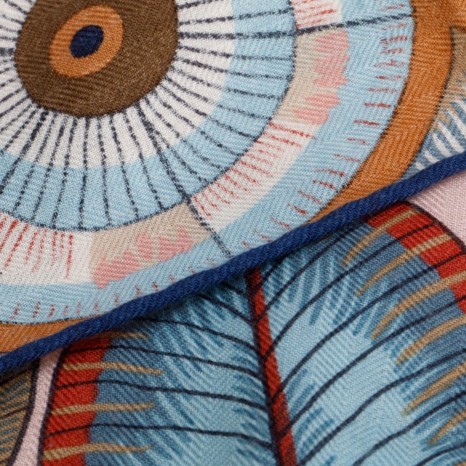 Hermes Pink/Blue Multicolor 'The Savana Dance' Cashmere Silk Shawl 140