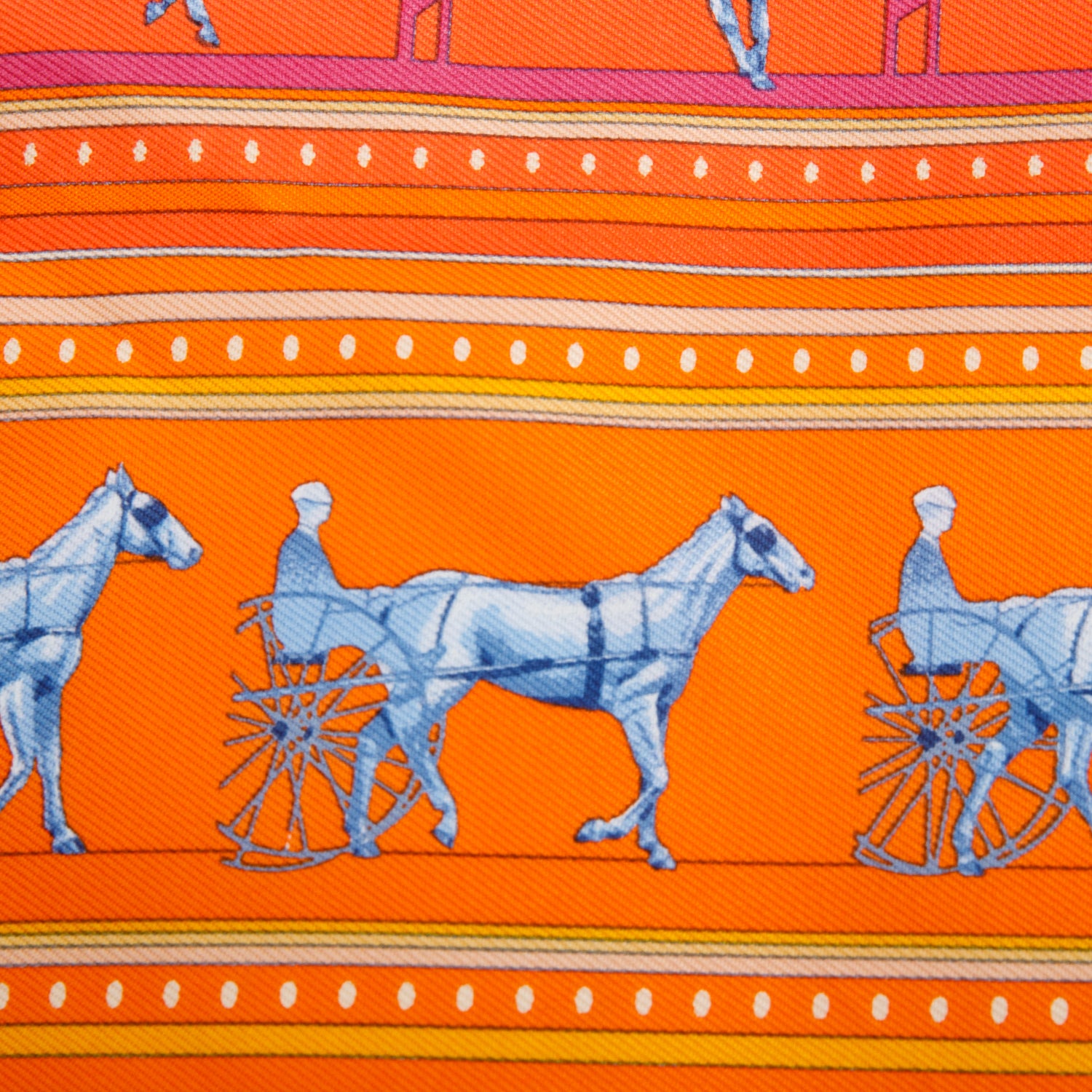 Hermes Orange 'Sequences' Pocket Square Silk Scarf 45