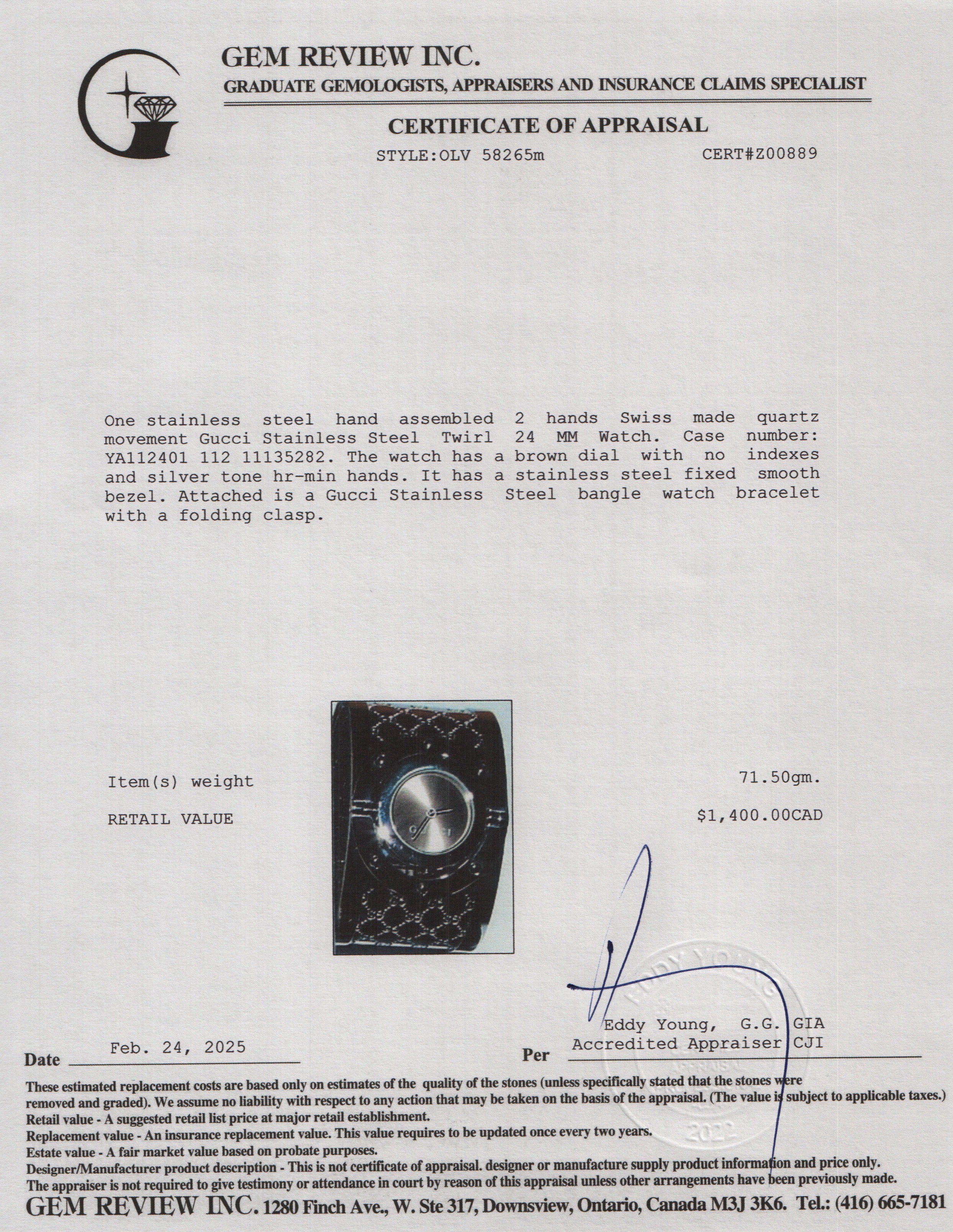 Gucci Stainless Steel Twirl Watch