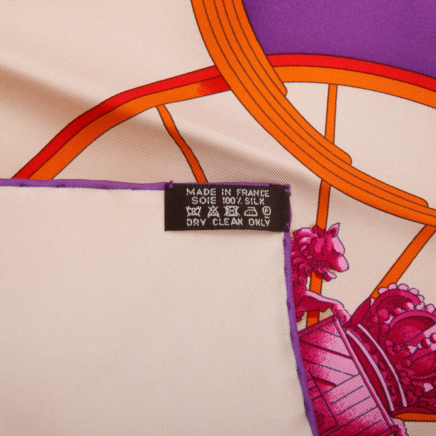 Hermes Purple/Multicolor 'Springs' Silk Scarf 90 w/ Box