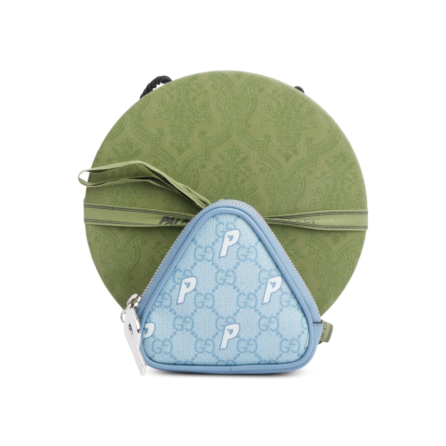 Gucci X Palace Blue GG-P Supreme Triangle Coin Purse w/ Box