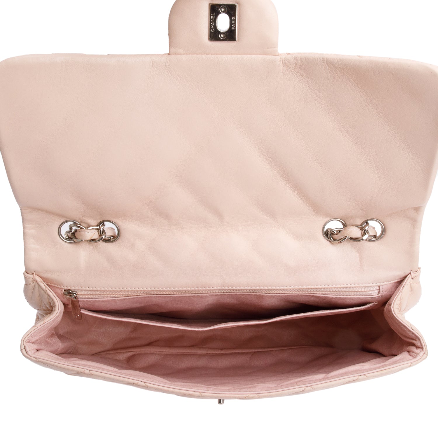 Chanel Pink Quilted Lambskin Leather Classic Jumbo Single Flap Bag