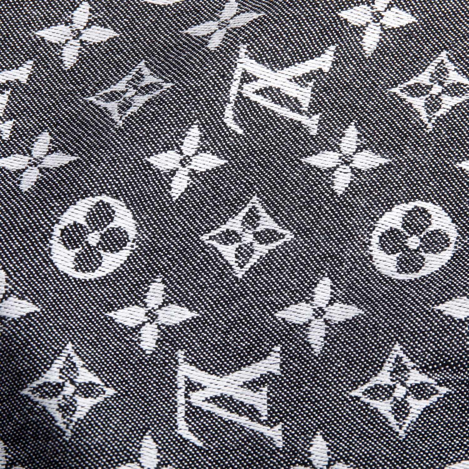 Louis Vuitton Grey/Black Monogram Denim Shine Shawl Scarf w/ Box