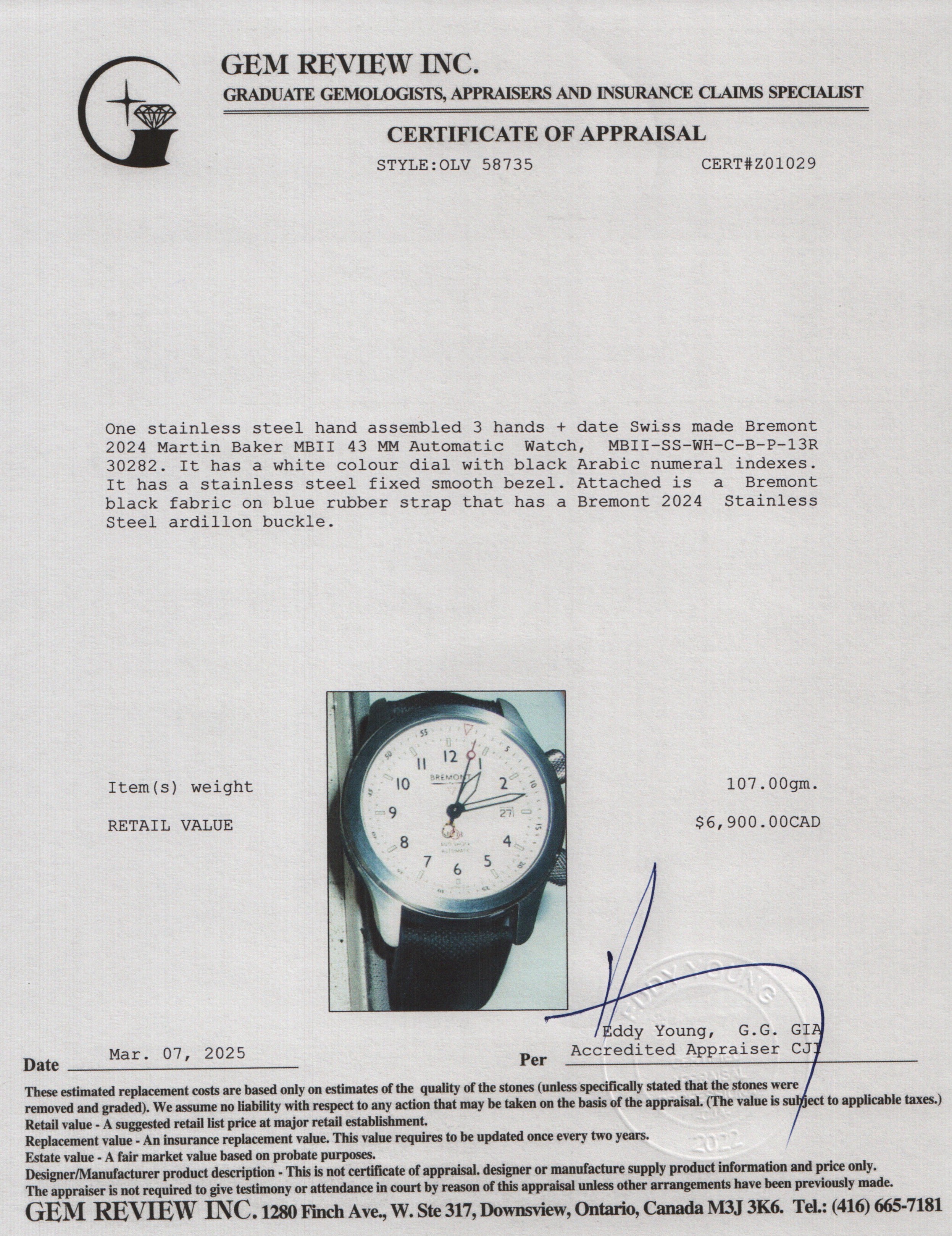 Bremont 2024 Stainless Steel Martin Baker MBII 43 MM Automatic Watch w/ Box & Papers