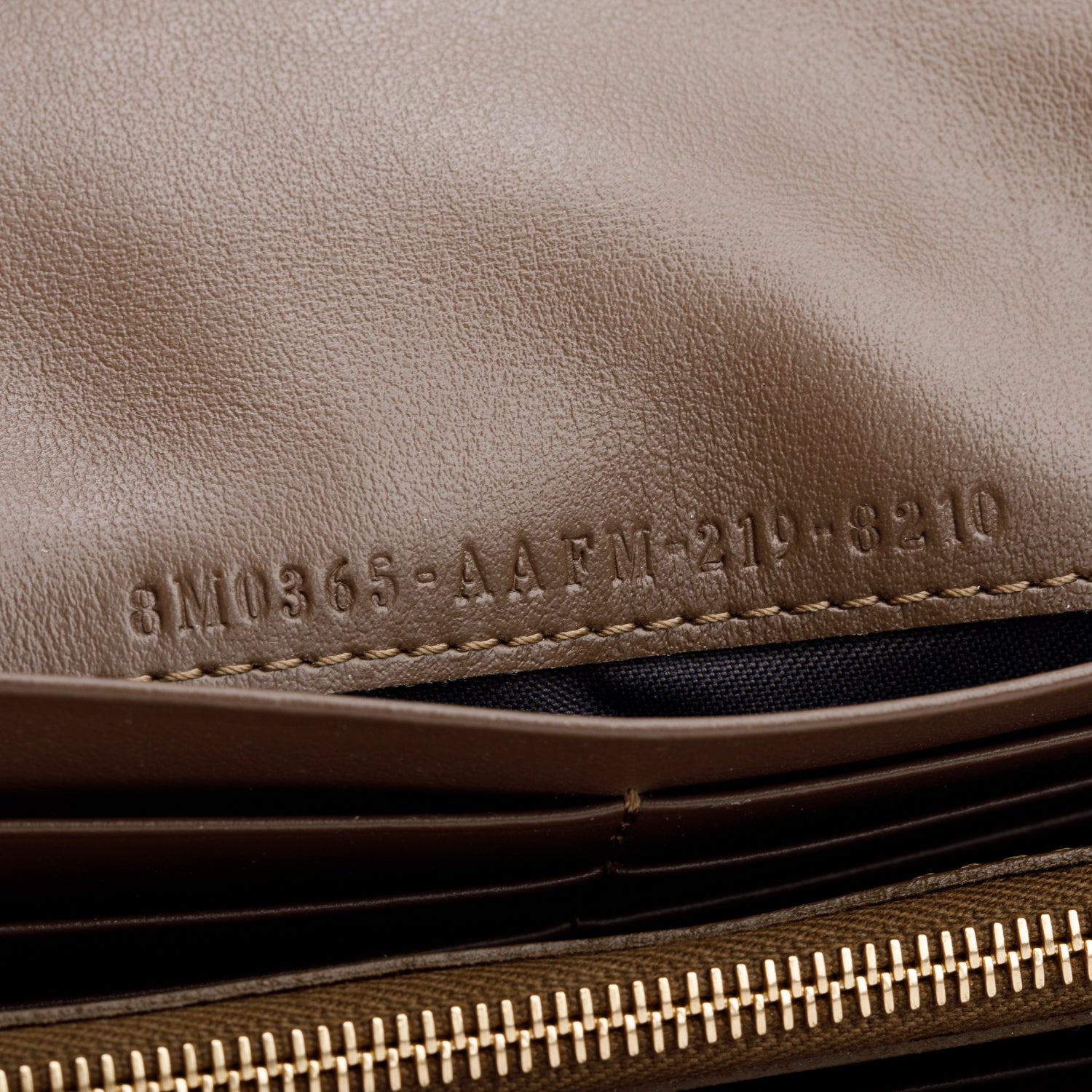 Fendi Brown FF Zucca Embossed Leather Continental Wallet on Chain w/ Box