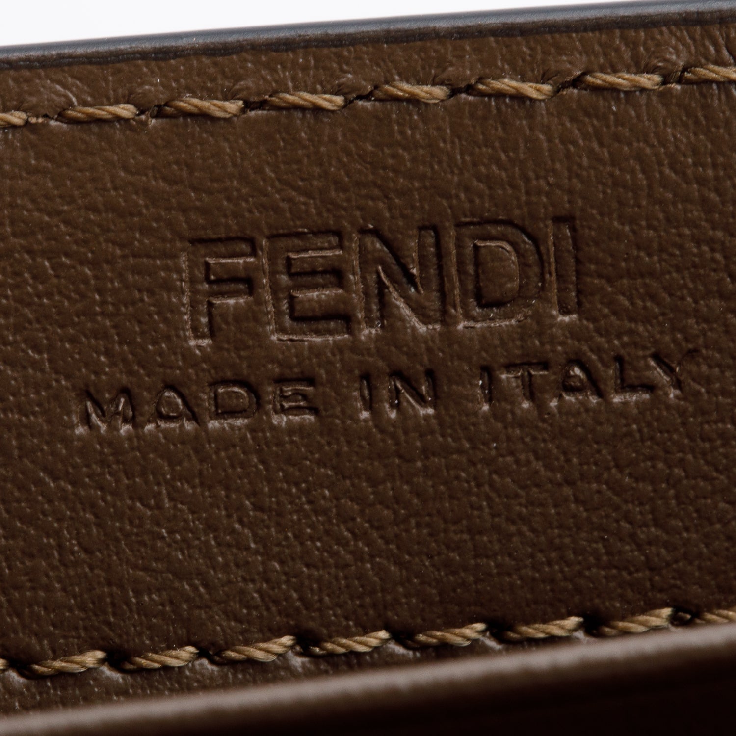 Fendi Brown FF Zucca Embossed Leather Continental Wallet on Chain w/ Box