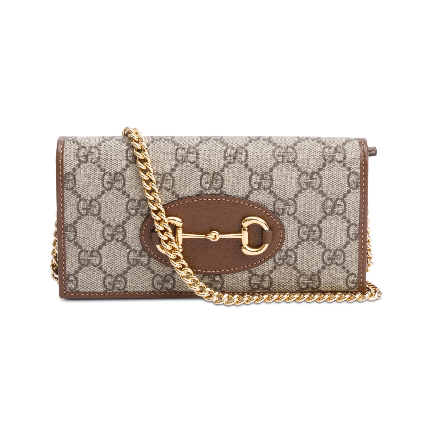 Gucci GG Supreme Horsebit 1955 Wallet on Chain w/ Box