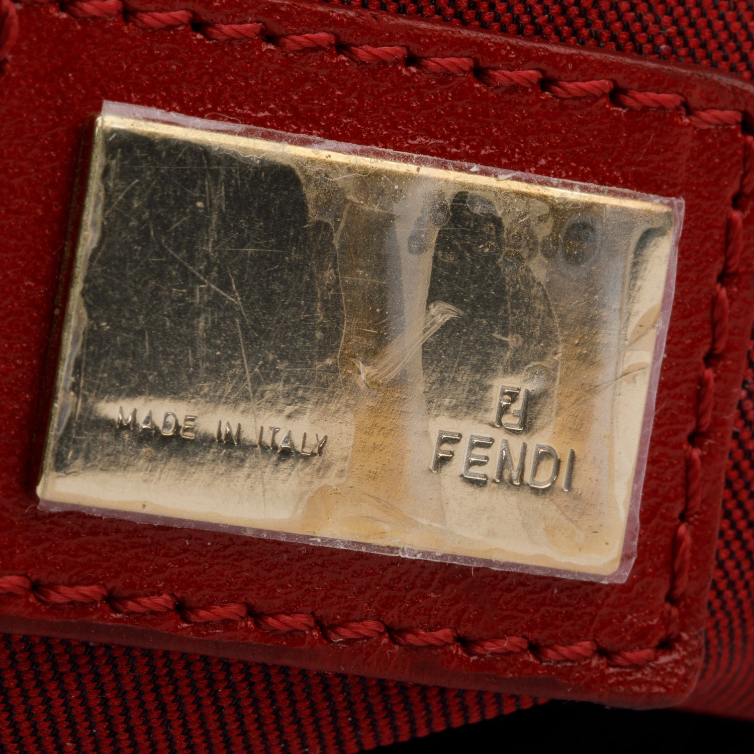 Fendi Red Zucchino FF Canvas Vintage Tote