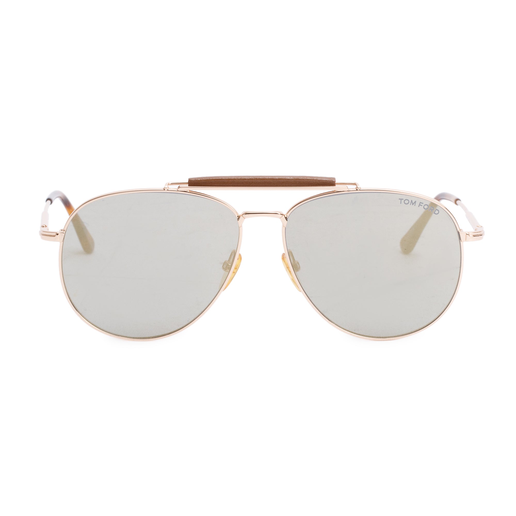 Tom Ford TF536 Rose Gold Plated Havana Acetate Sean Aviator Sunglasses