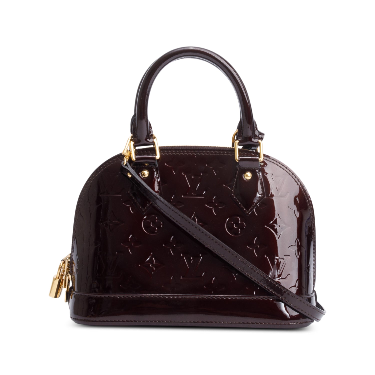 Louis Vuitton Amarante Monogram Vernis Leather Alma BB w/ Strap