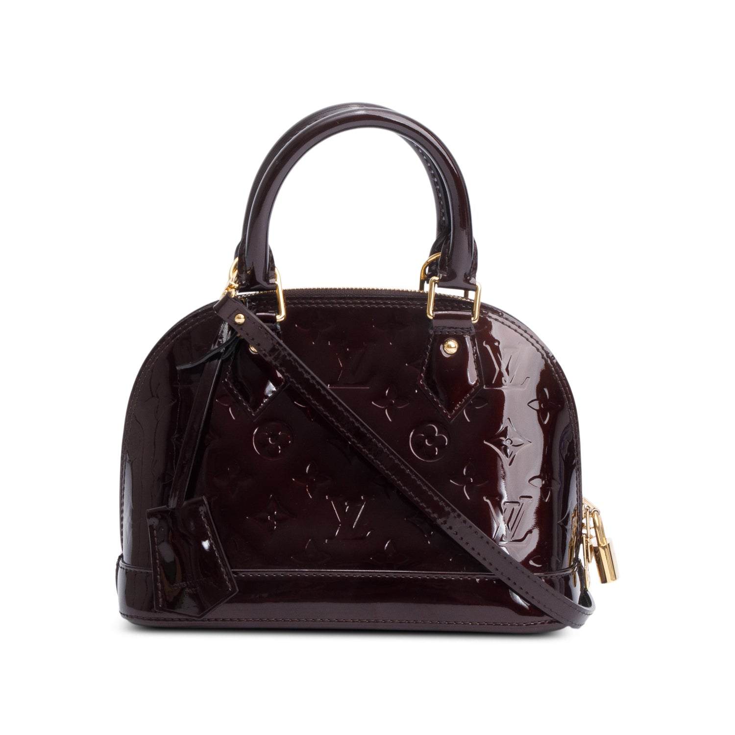 Louis Vuitton Amarante Monogram Vernis Leather Alma BB w/ Strap