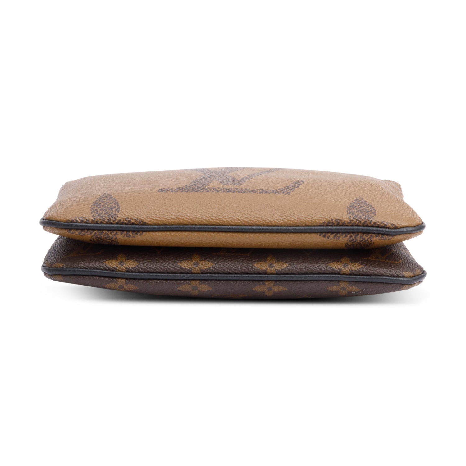 Louis Vuitton Monogram Giant Reverse & Monogram Double Zip Pochette w/ Strap