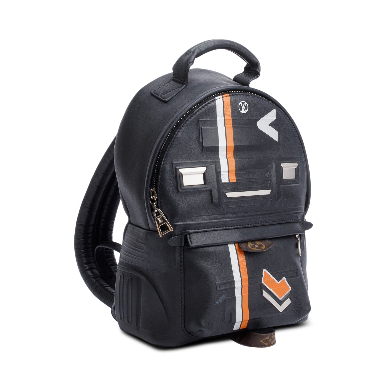 Louis Vuitton Black Spaceship Embossed Leather Palm Springs Backpack PM