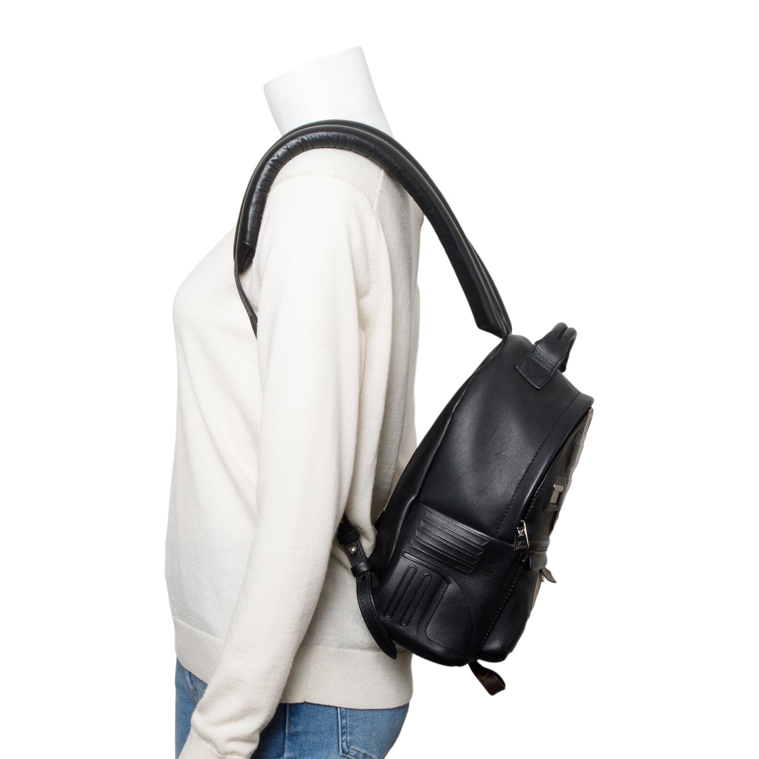 Louis Vuitton Black Spaceship Embossed Leather Palm Springs Backpack PM